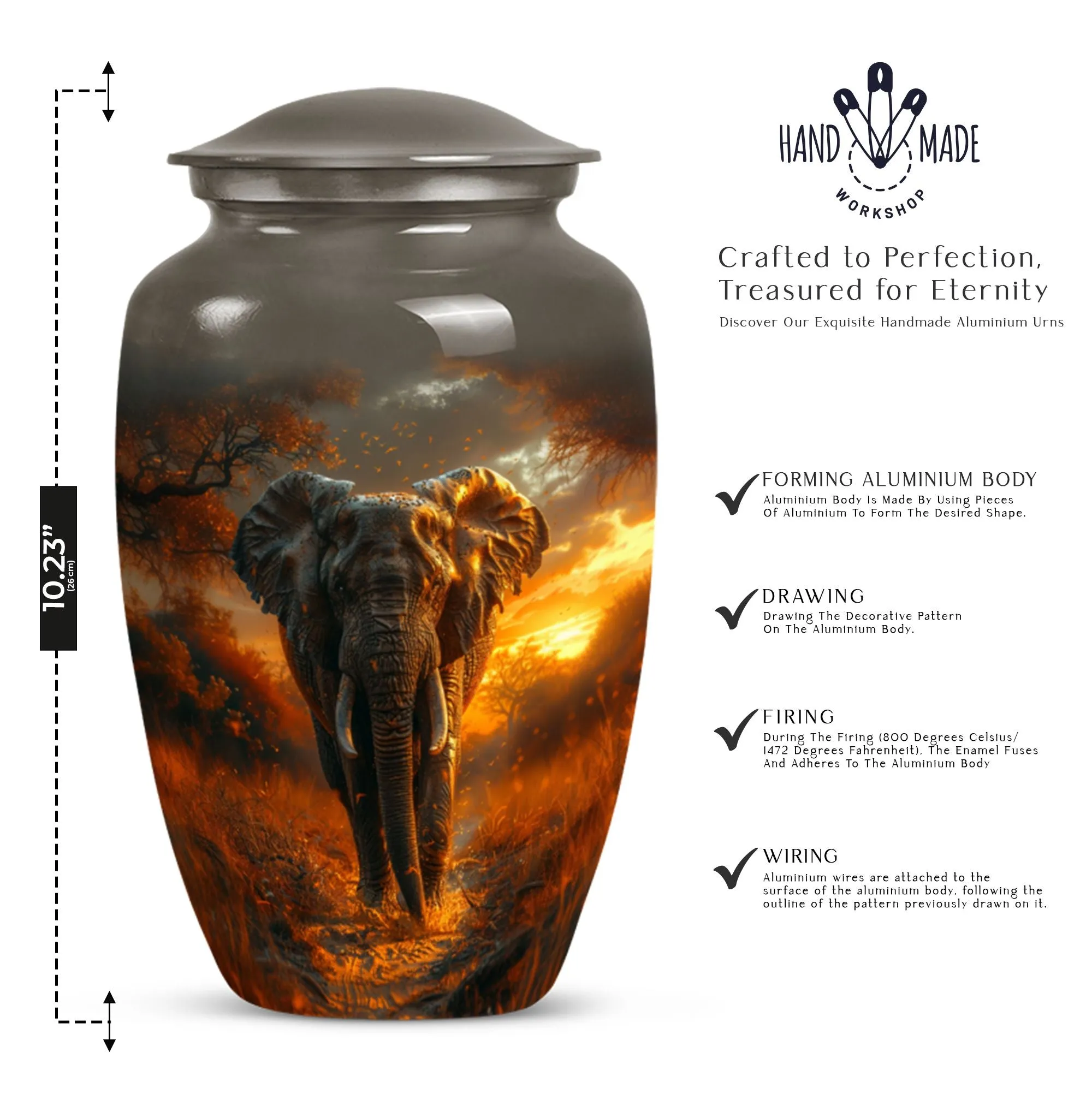 Elephant Urn for Human Ashes - Urn For Cremated Human Ashes