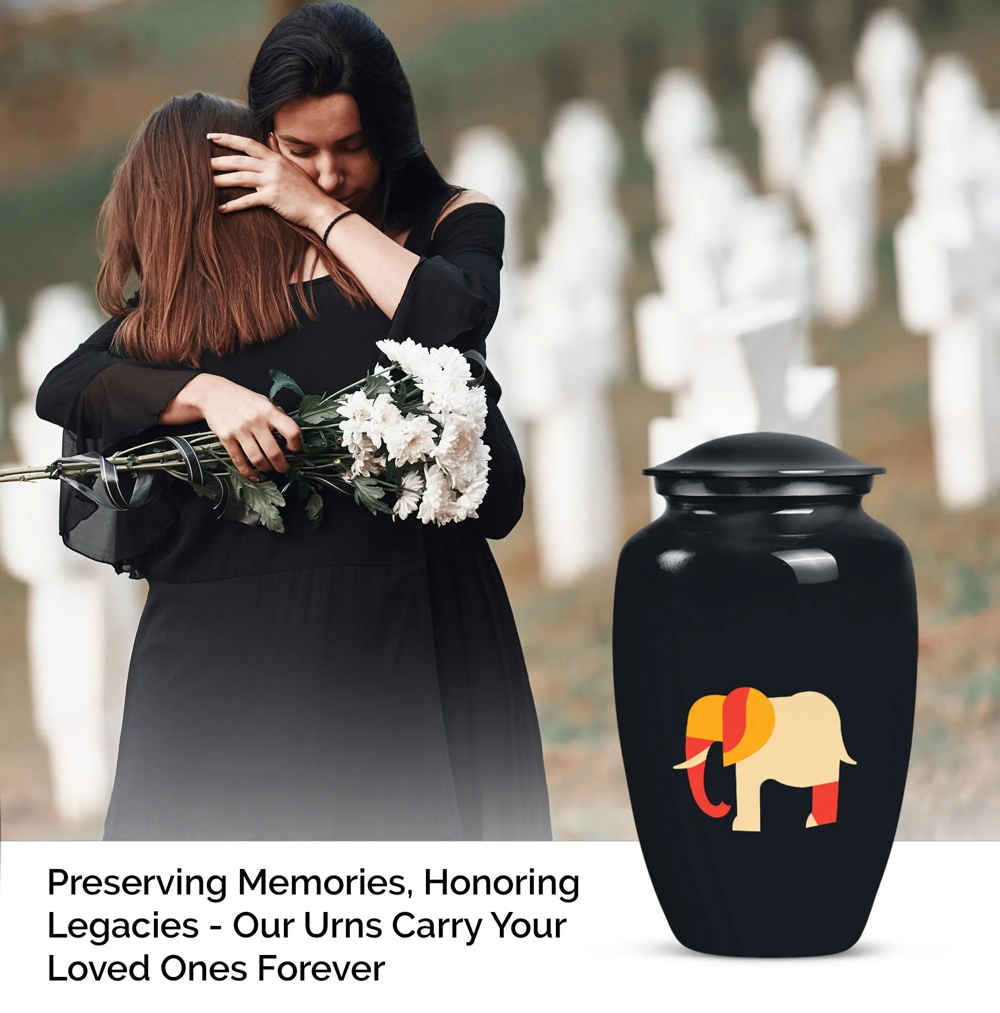 Elephant Urn Tribute: Memorial Cremation Urn for the Adult Male