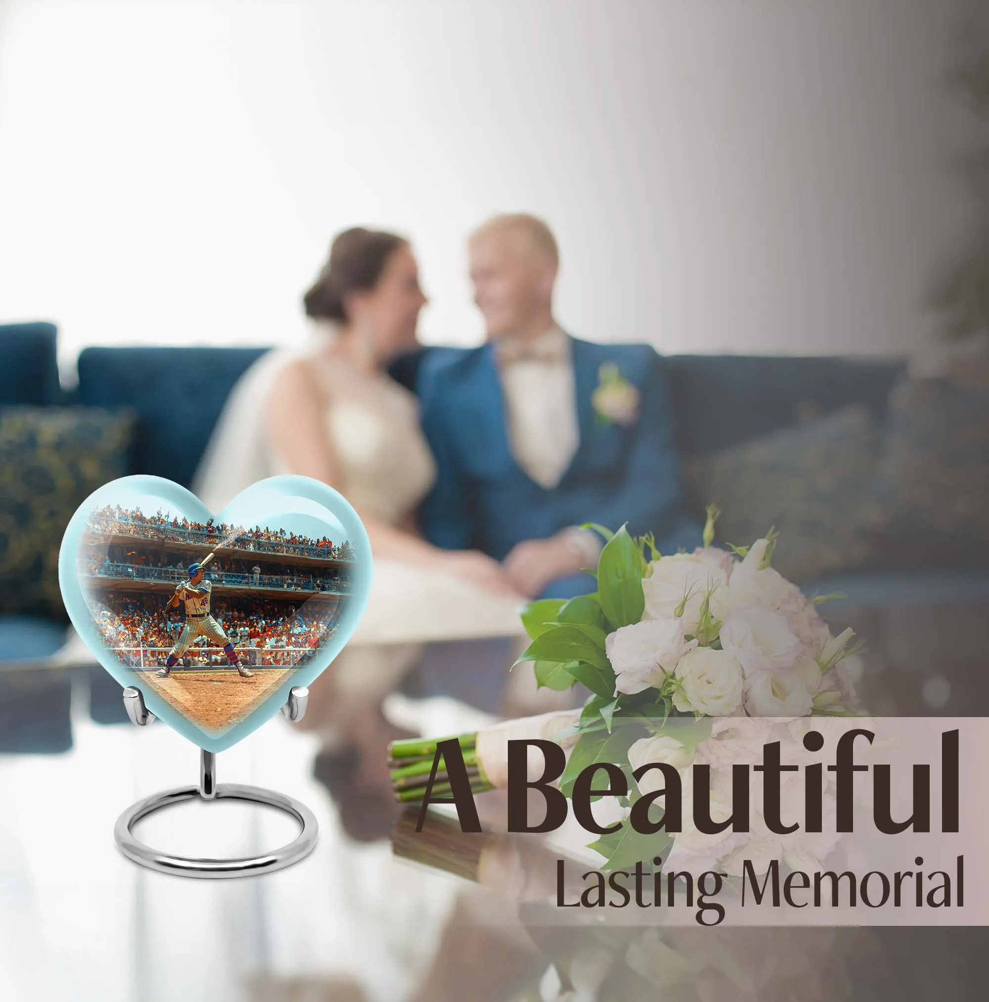 Embodying Love Baseball-Themed Butterfly Memorial Cremation Urn