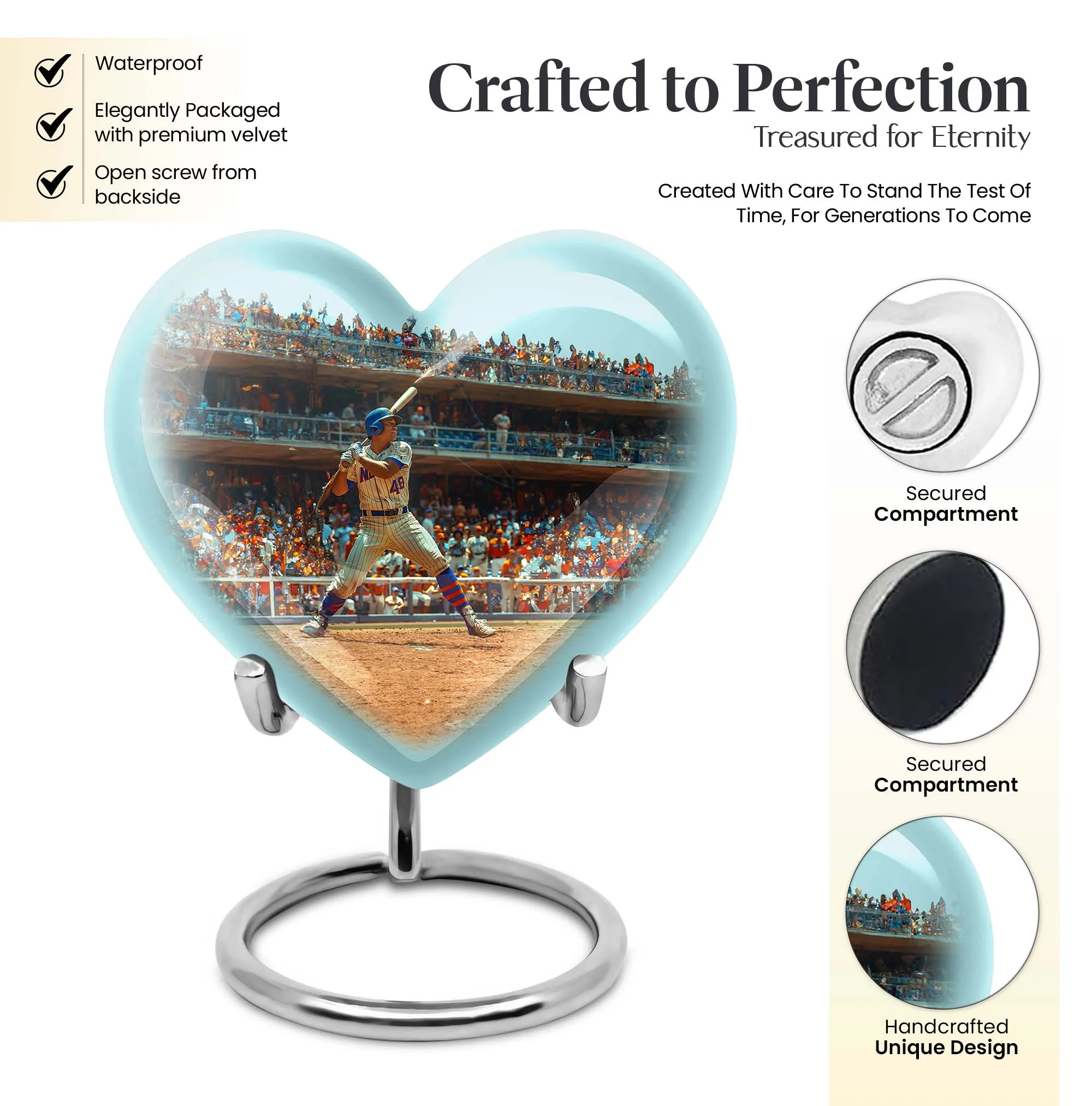 Embodying Love Baseball-Themed Butterfly Memorial Cremation Urn