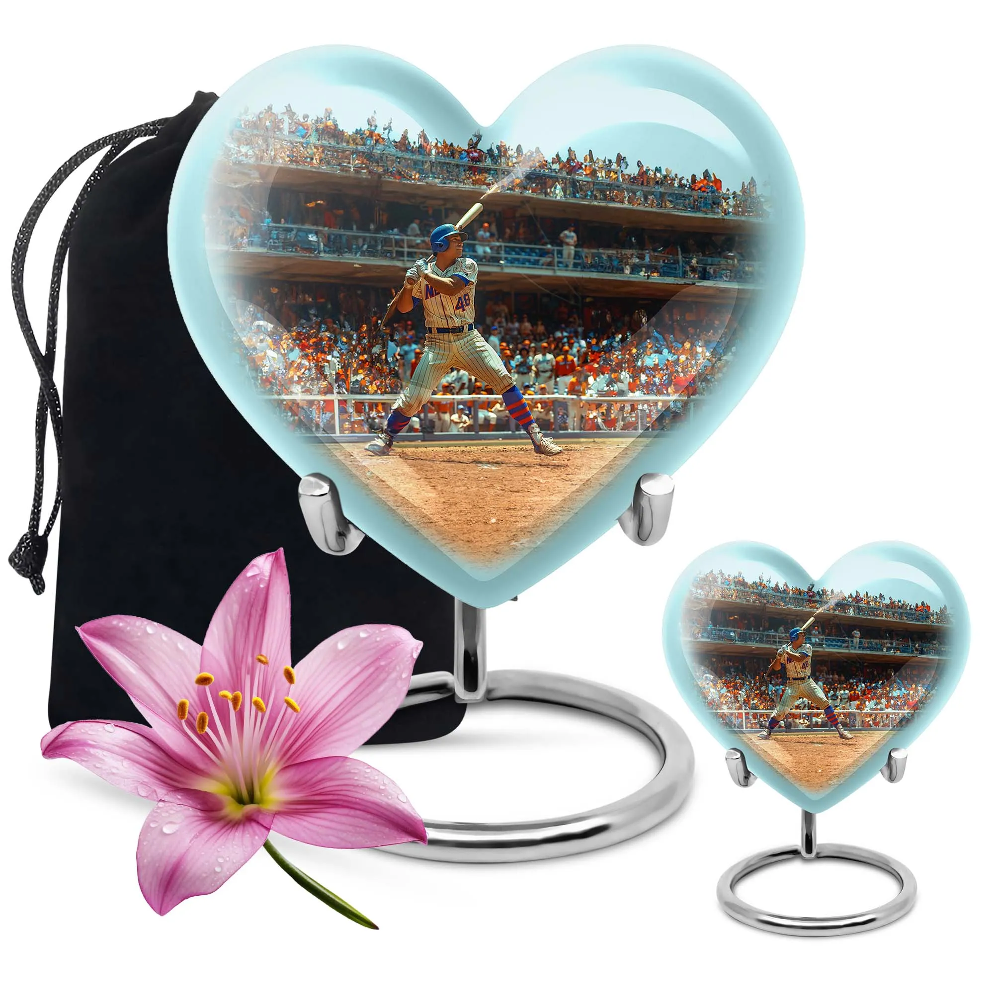 Embodying Love Baseball-Themed Butterfly Memorial Cremation Urn
