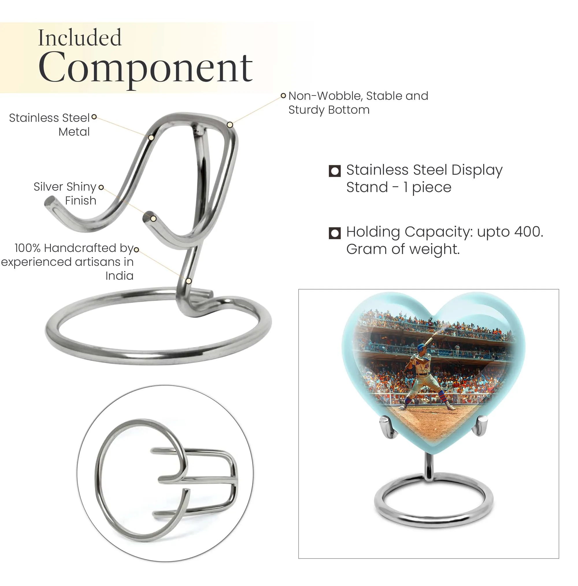 Embodying Love Baseball-Themed Butterfly Memorial Cremation Urn
