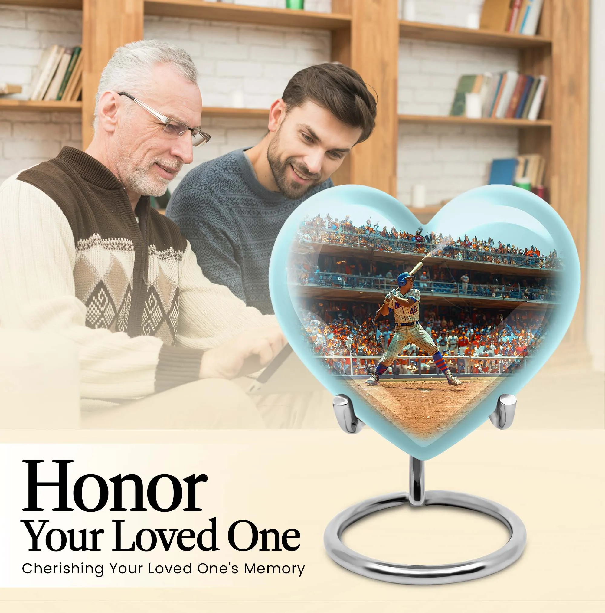 Embodying Love Baseball-Themed Butterfly Memorial Cremation Urn