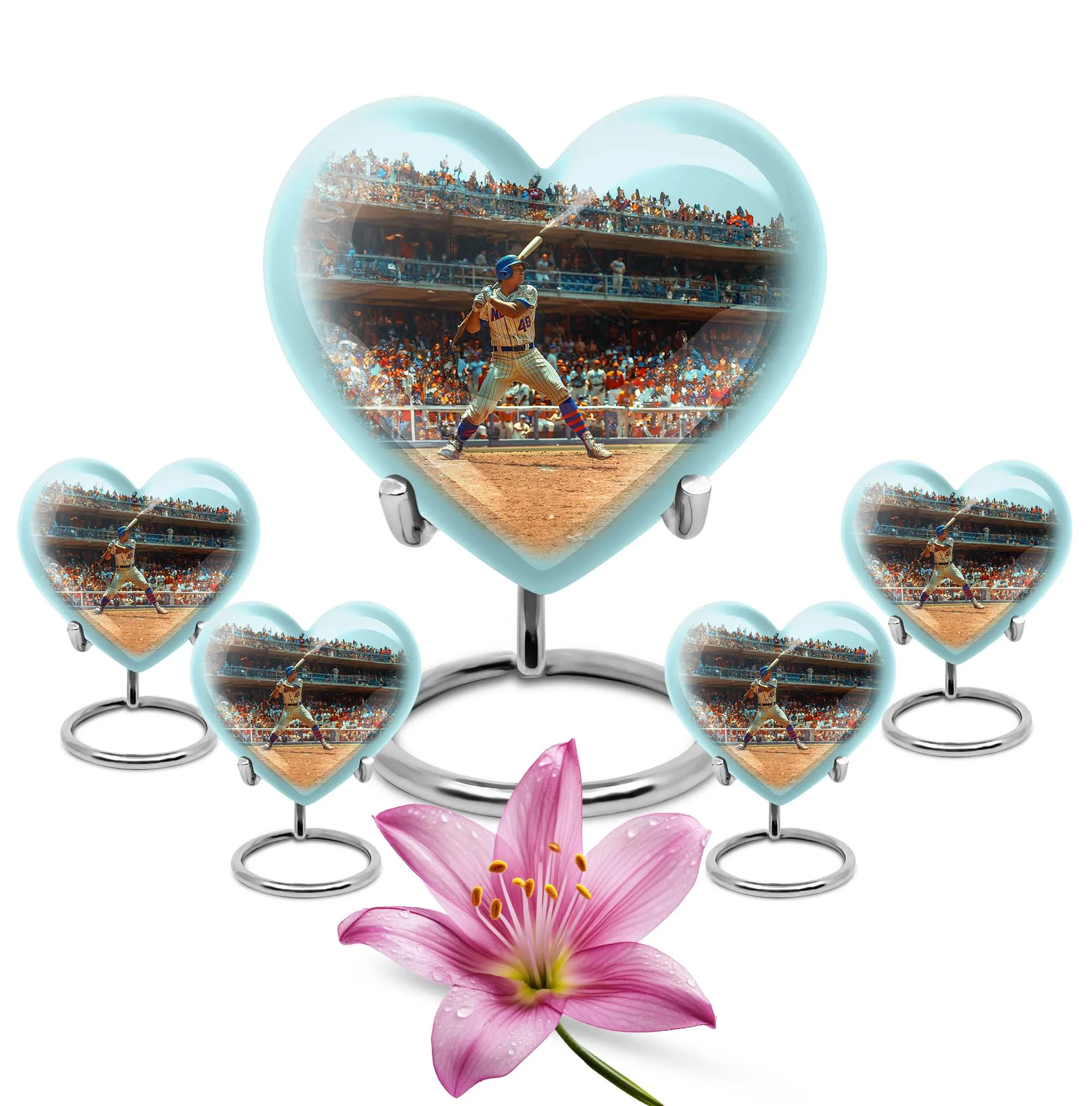 Embodying Love Baseball-Themed Butterfly Memorial Cremation Urn