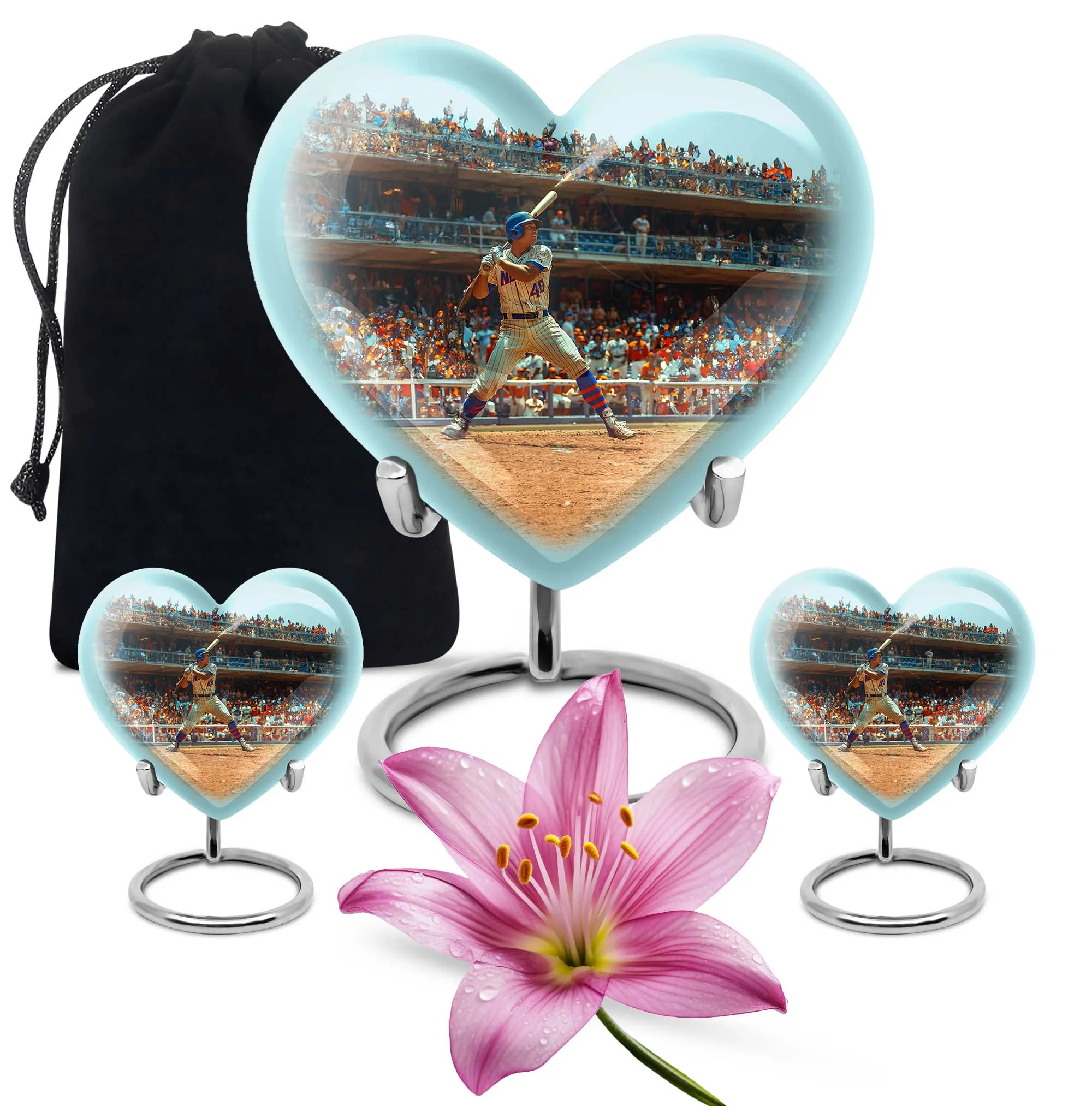 Embodying Love Baseball-Themed Butterfly Memorial Cremation Urn