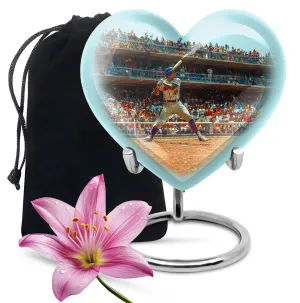 Embodying Love Baseball-Themed Butterfly Memorial Cremation Urn