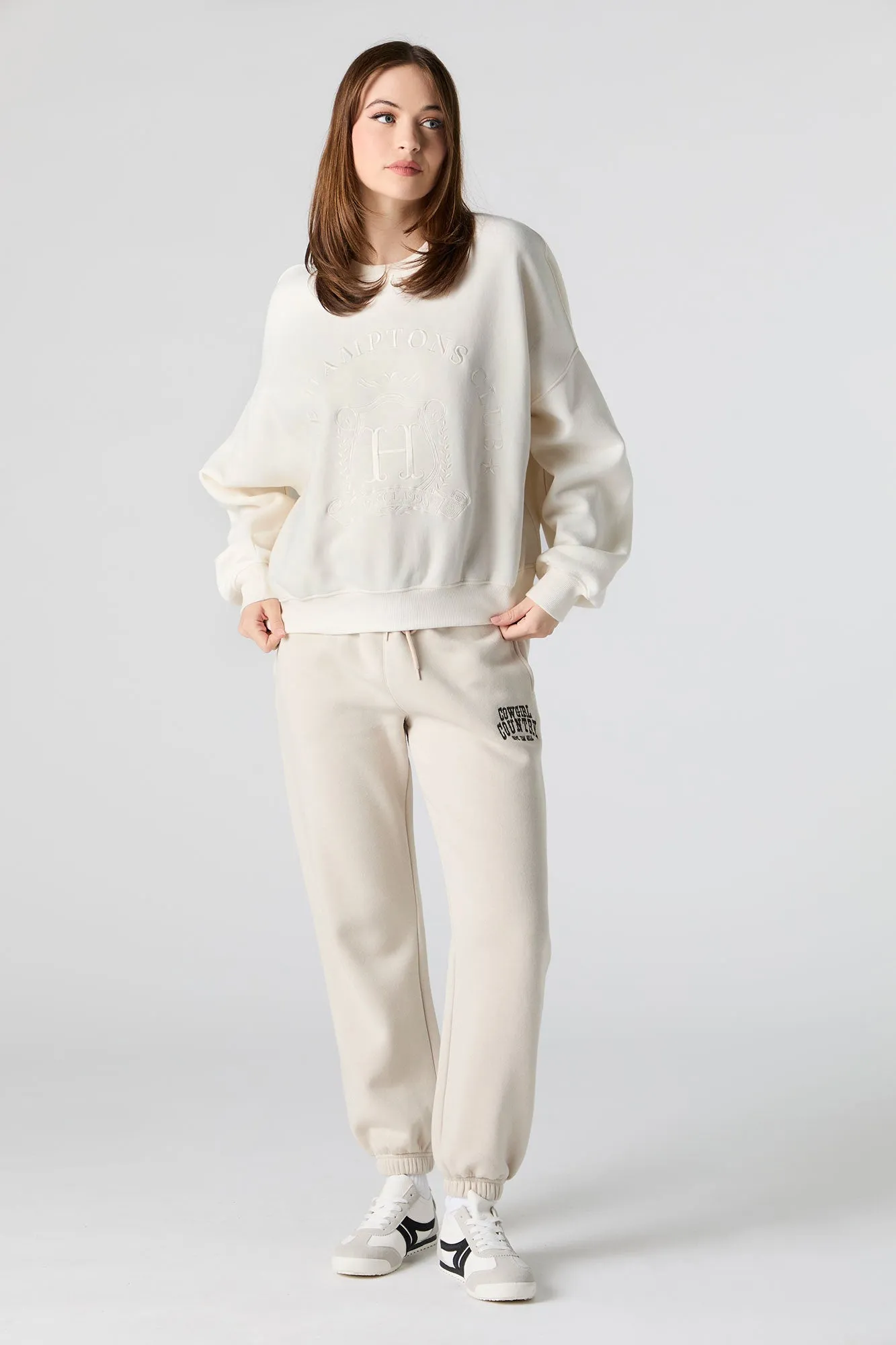 Embroidered Fleece Sweatshirt