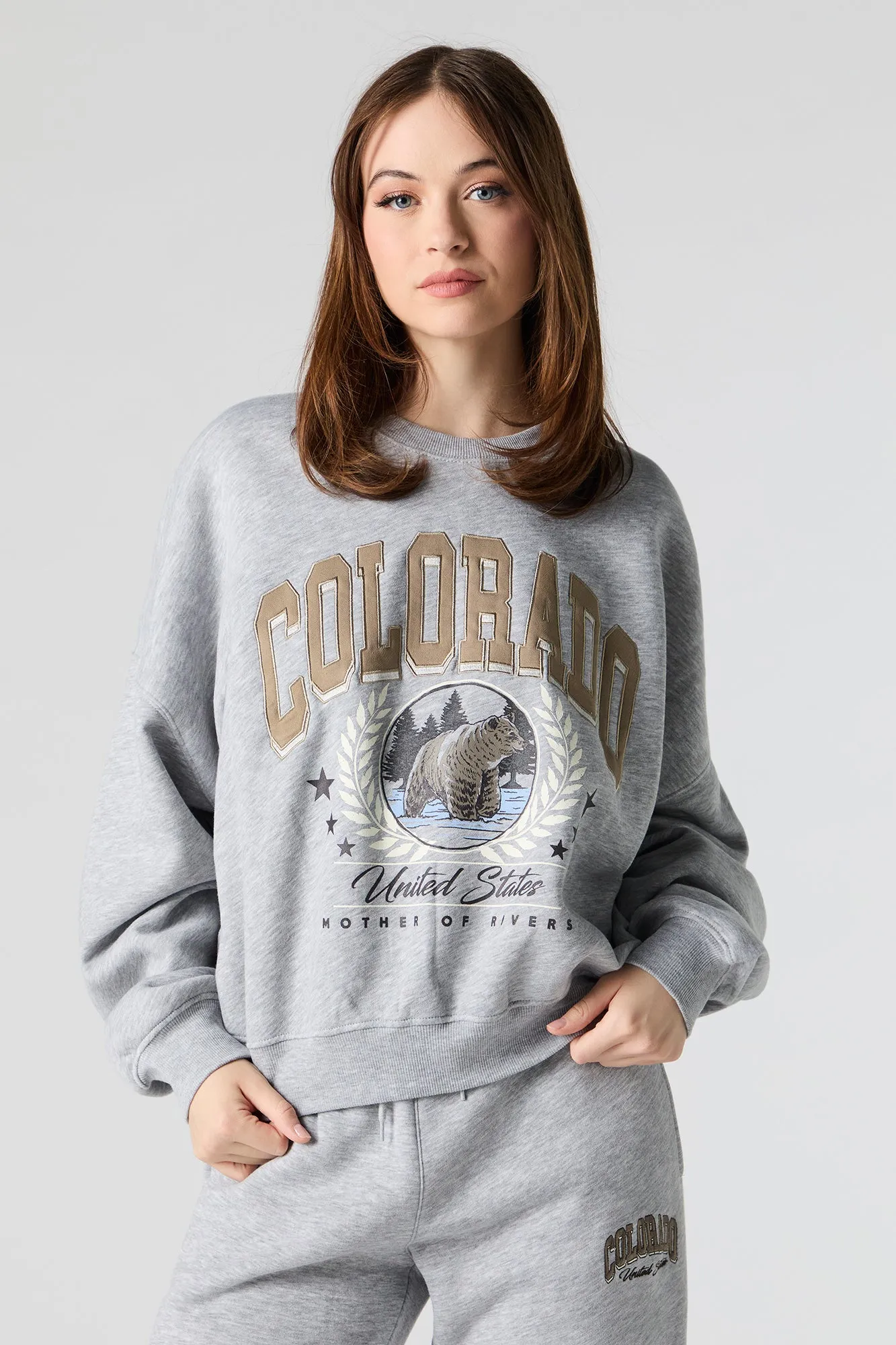 Embroidered Fleece Sweatshirt