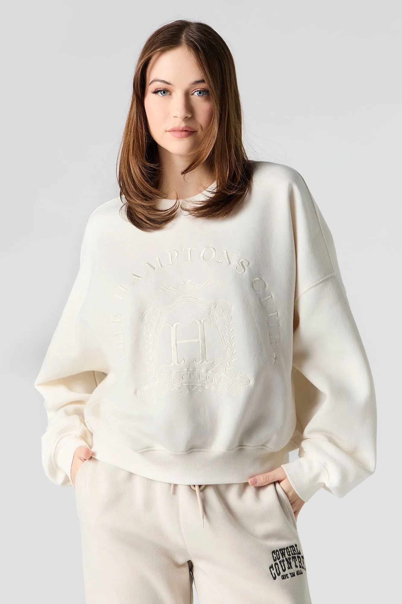 Embroidered Fleece Sweatshirt