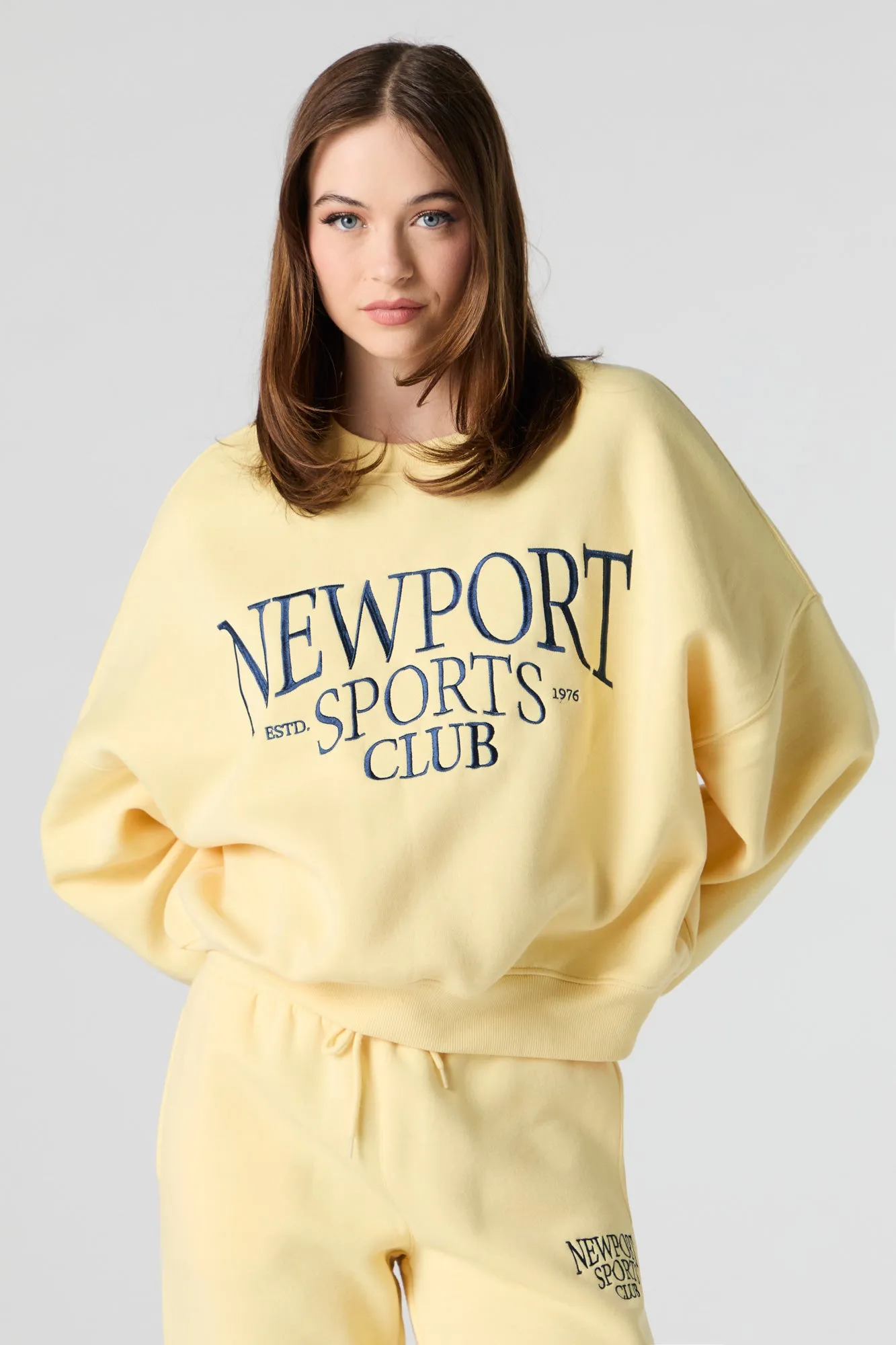 Embroidered Fleece Sweatshirt