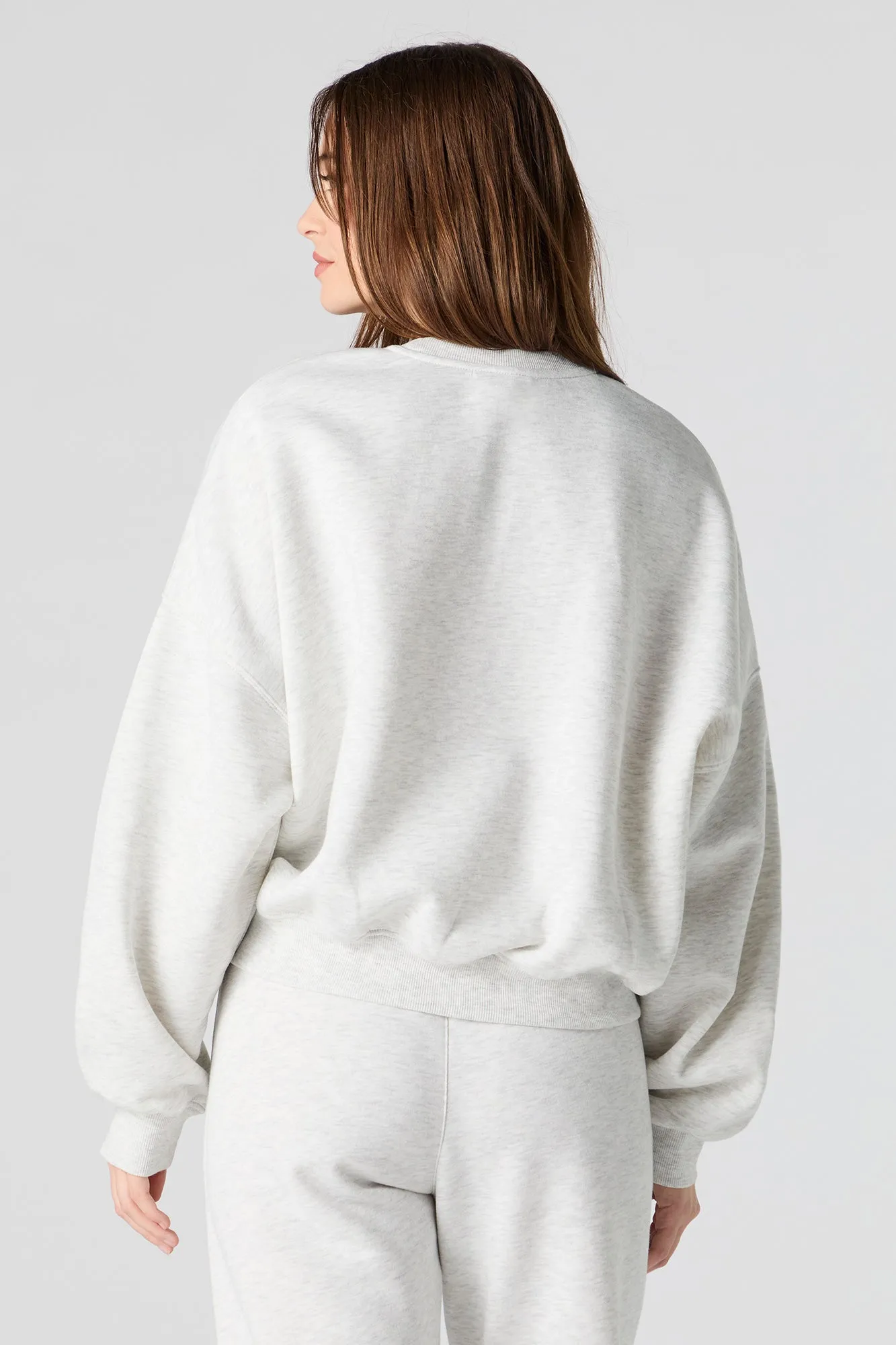 Embroidered Fleece Sweatshirt