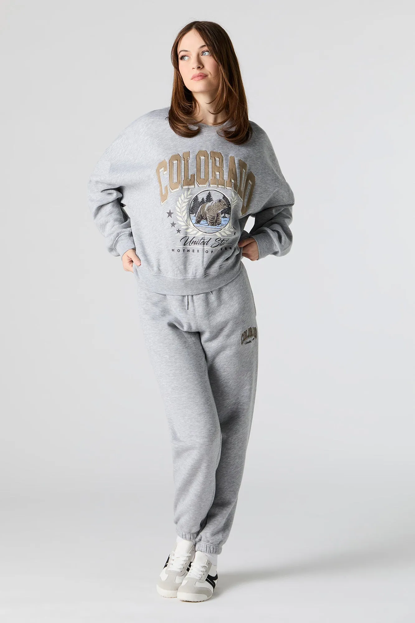 Embroidered Fleece Sweatshirt