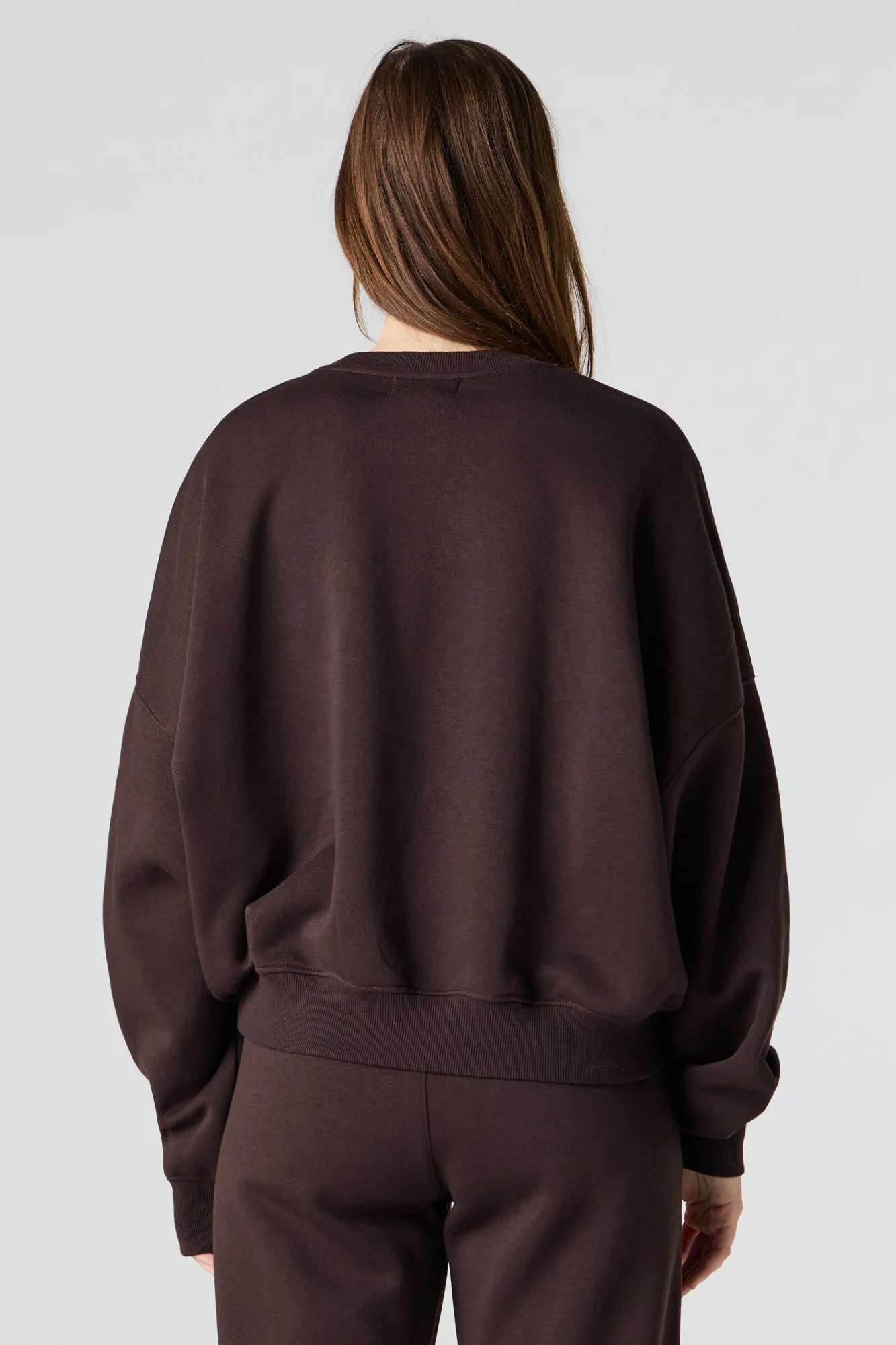 Embroidered Fleece Sweatshirt