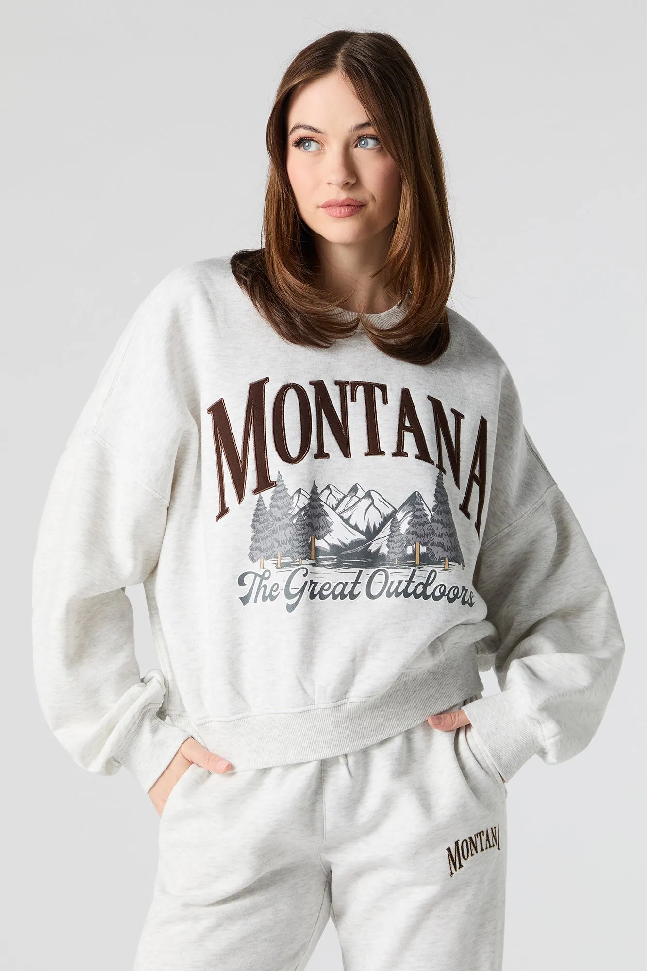 Embroidered Fleece Sweatshirt