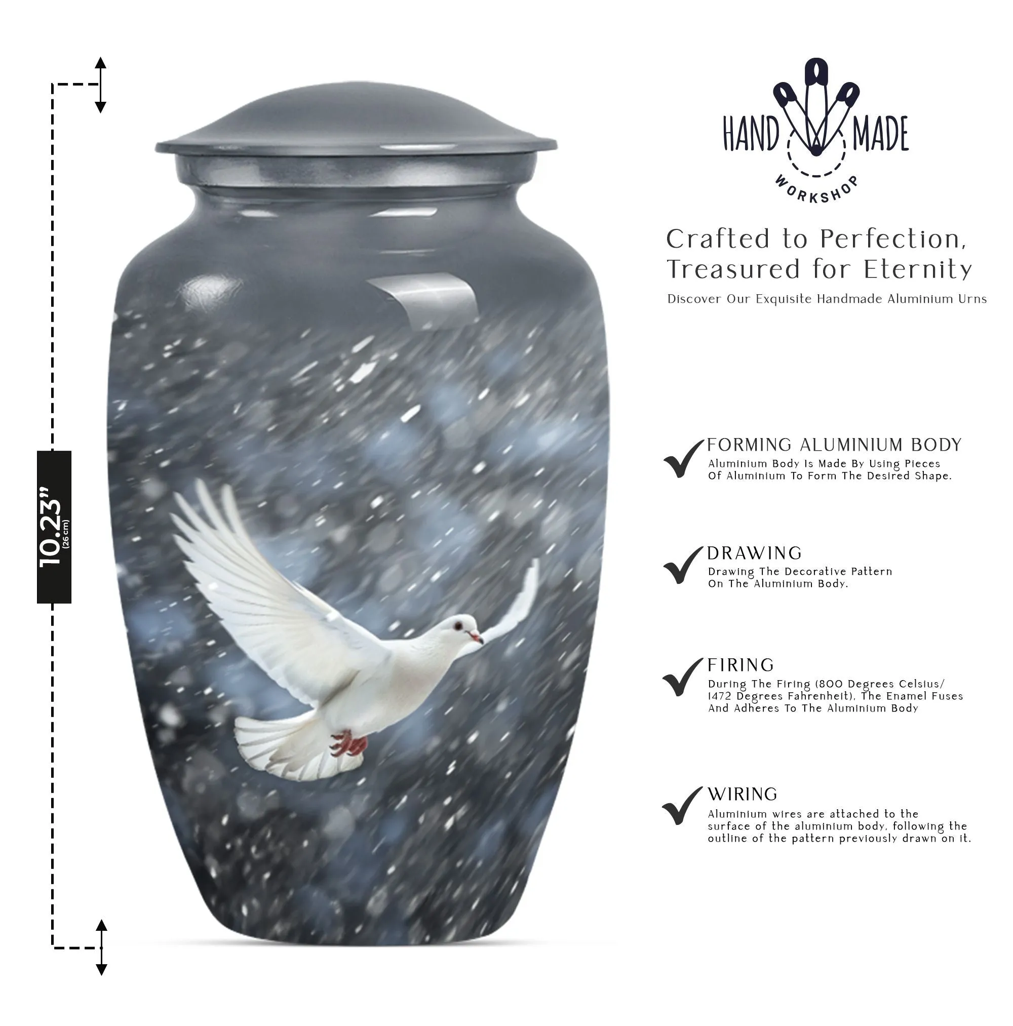 Eternal Dove's Soothe - Commemorative Cremation Urn for Adults