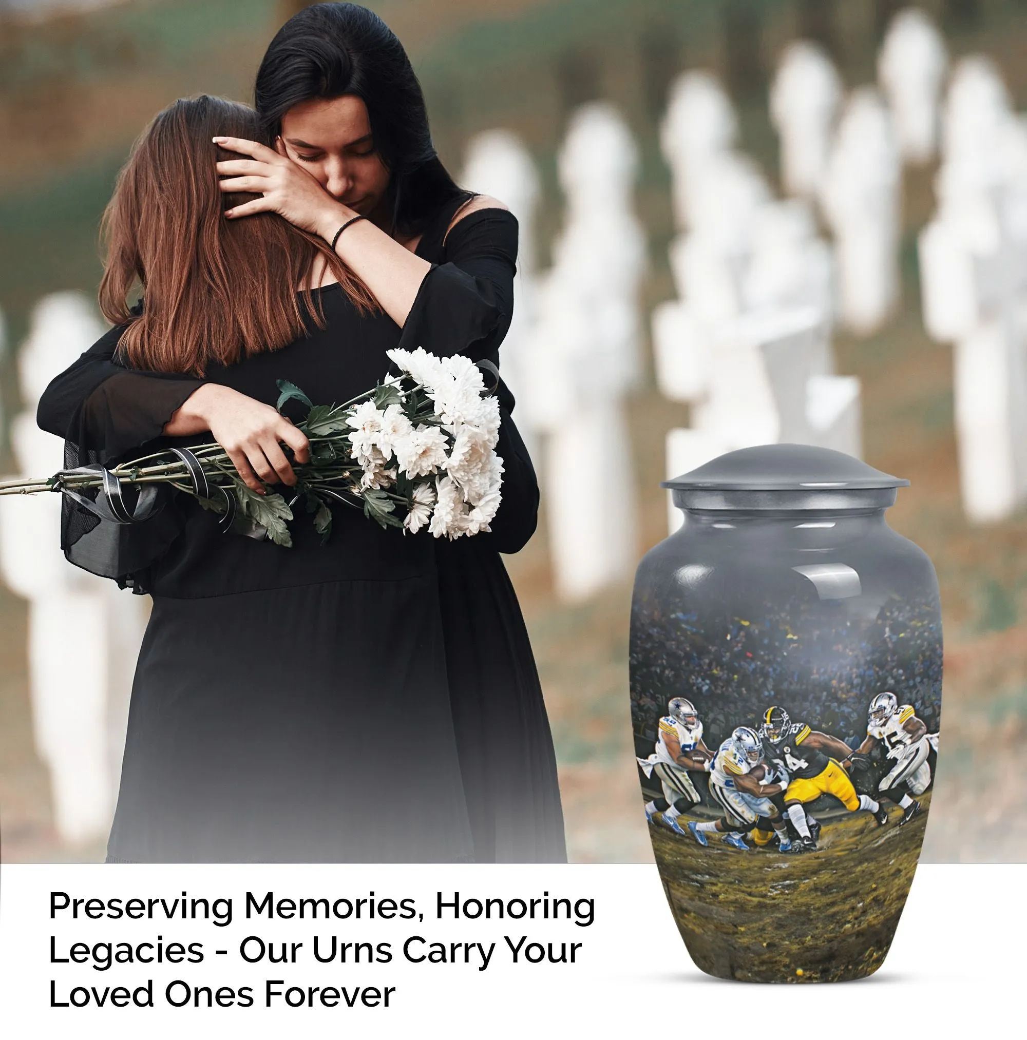 Eternal Haven Memorial Football Urn for Burial Ashes