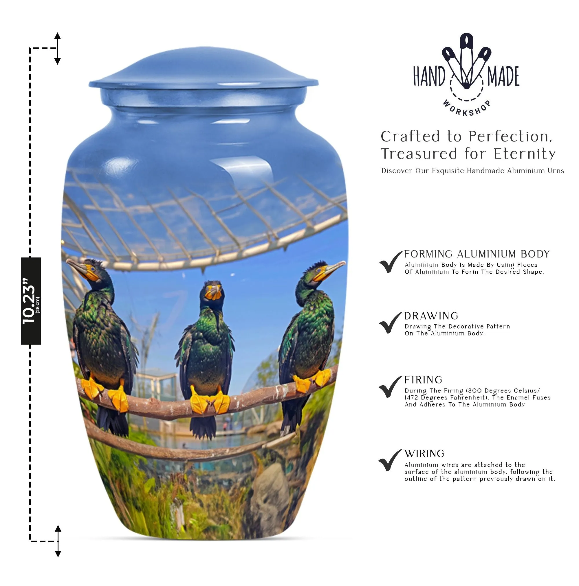 Eternal Puffin Bird Estuary - Medium Sized Remembrance Urn