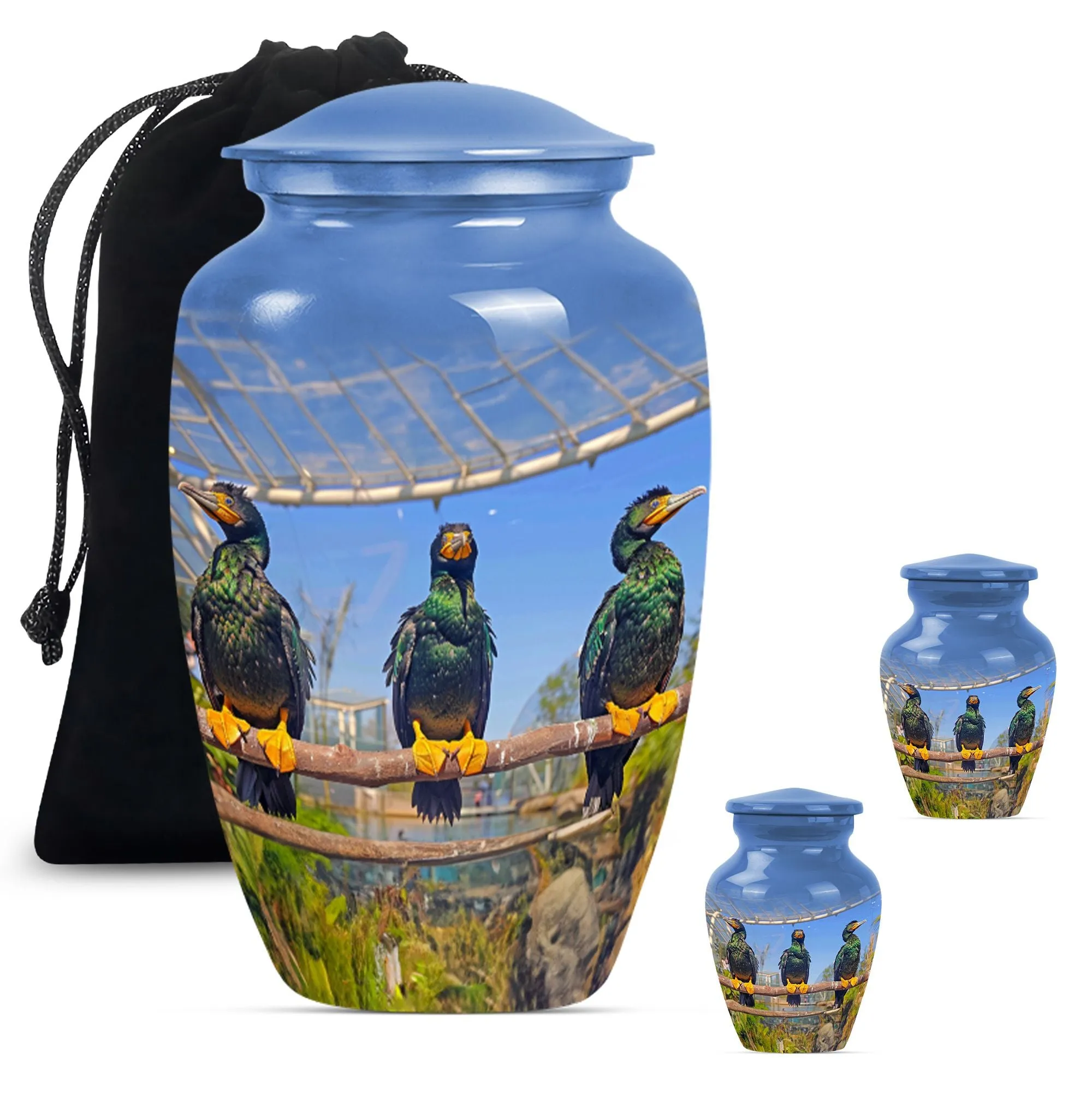 Eternal Puffin Bird Estuary - Medium Sized Remembrance Urn
