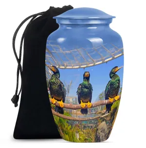 Eternal Puffin Bird Estuary - Medium Sized Remembrance Urn