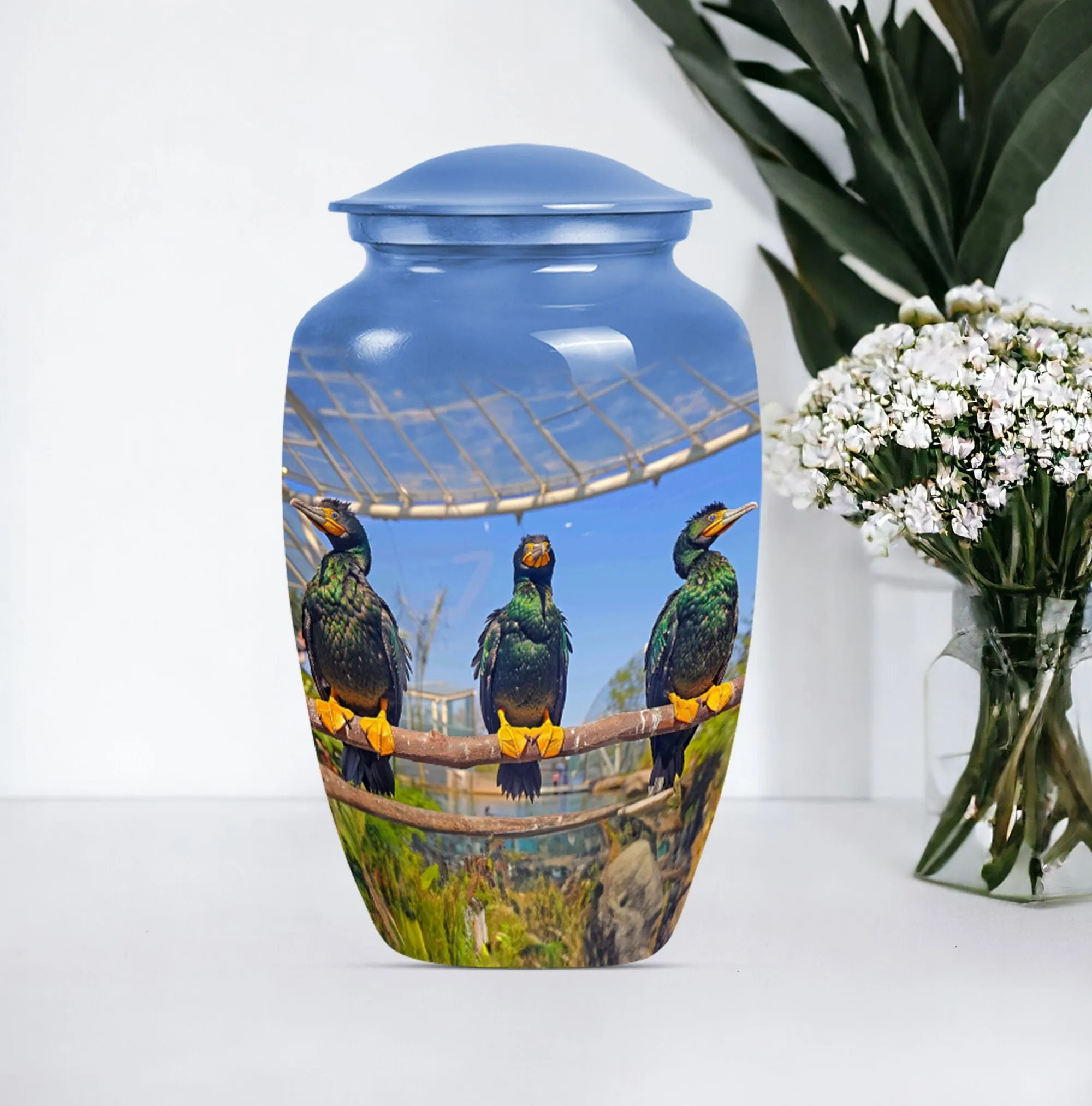 Eternal Puffin Bird Estuary - Medium Sized Remembrance Urn