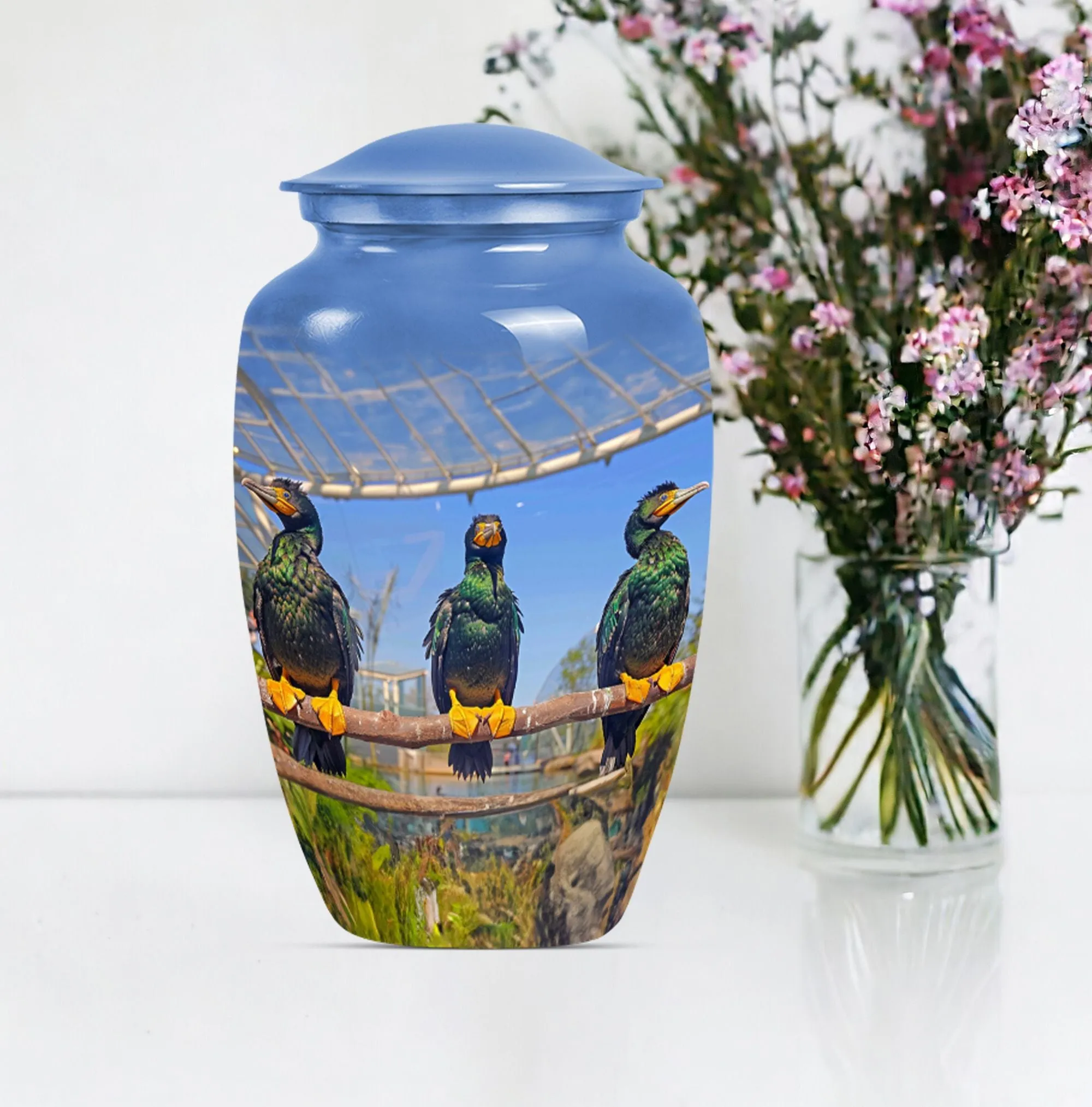 Eternal Puffin Bird Estuary - Medium Sized Remembrance Urn