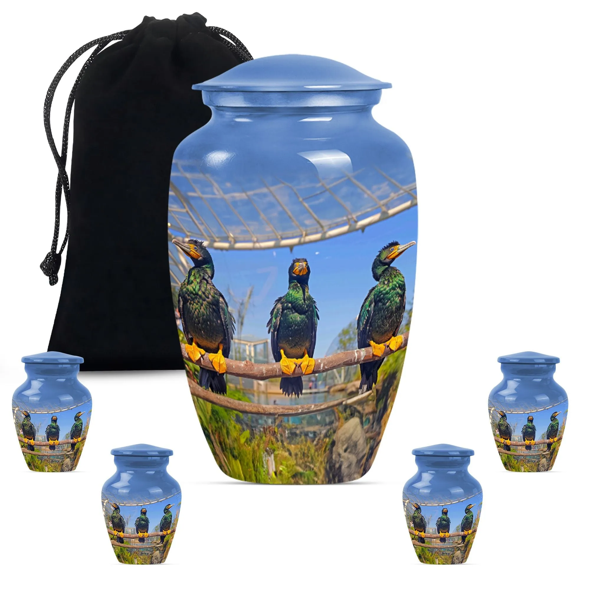 Eternal Puffin Bird Estuary - Medium Sized Remembrance Urn