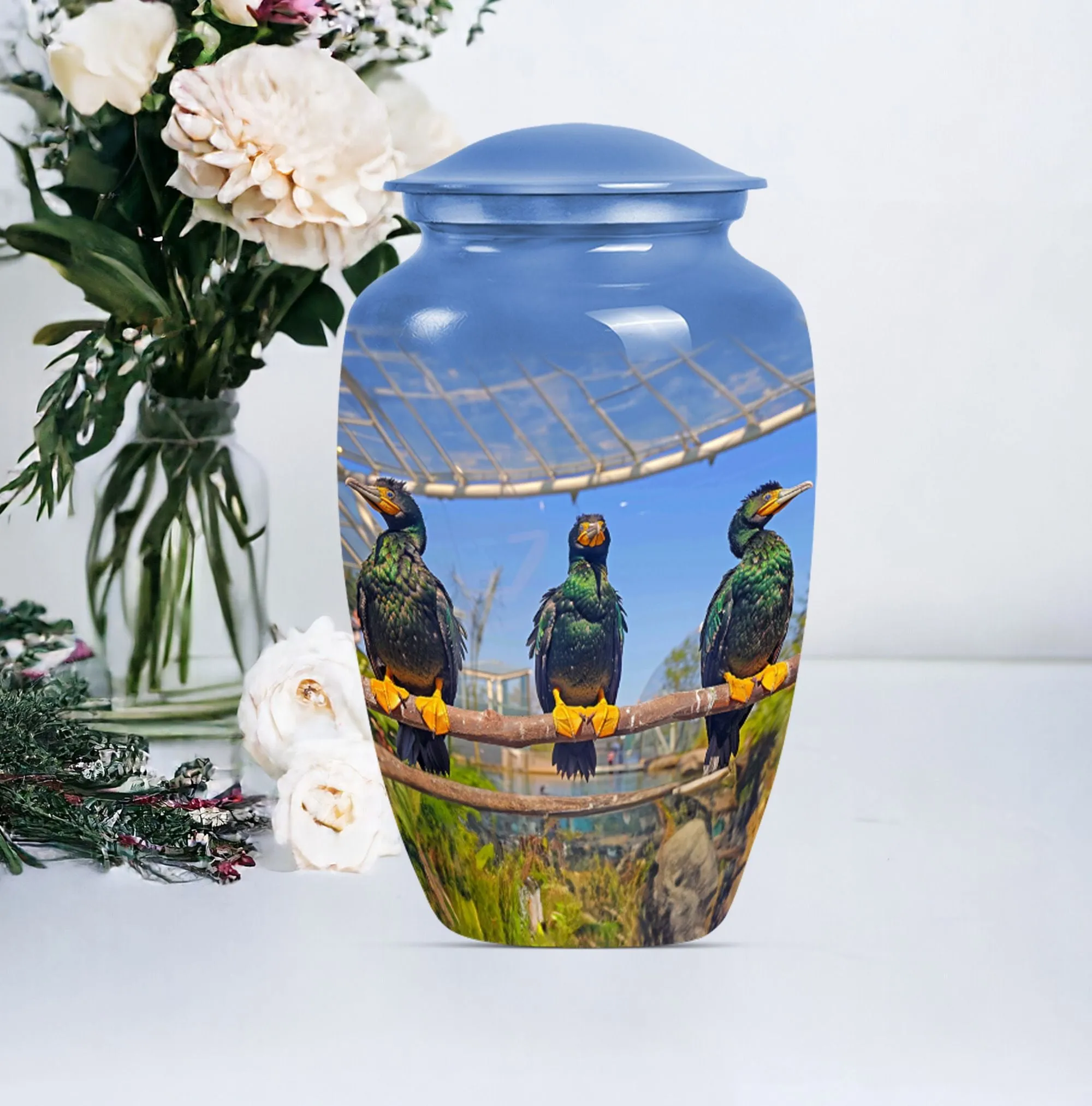 Eternal Puffin Bird Estuary - Medium Sized Remembrance Urn