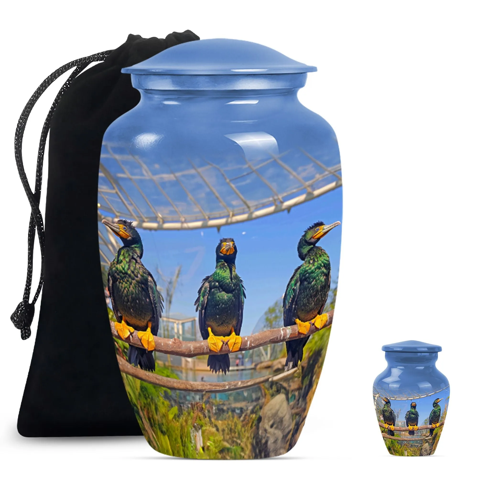 Eternal Puffin Bird Estuary - Medium Sized Remembrance Urn