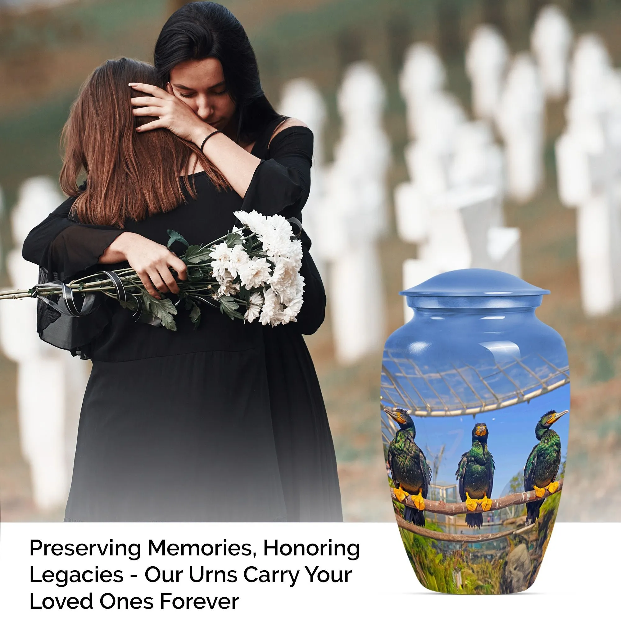 Eternal Puffin Bird Estuary - Medium Sized Remembrance Urn