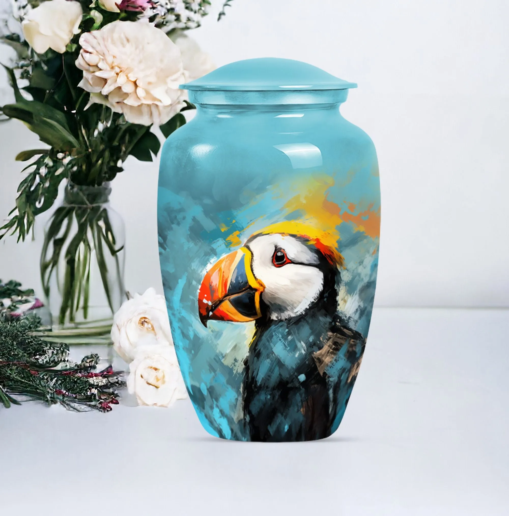 Eternal Puffin Bird Homage Urn - A Resilient Keepsake Urn