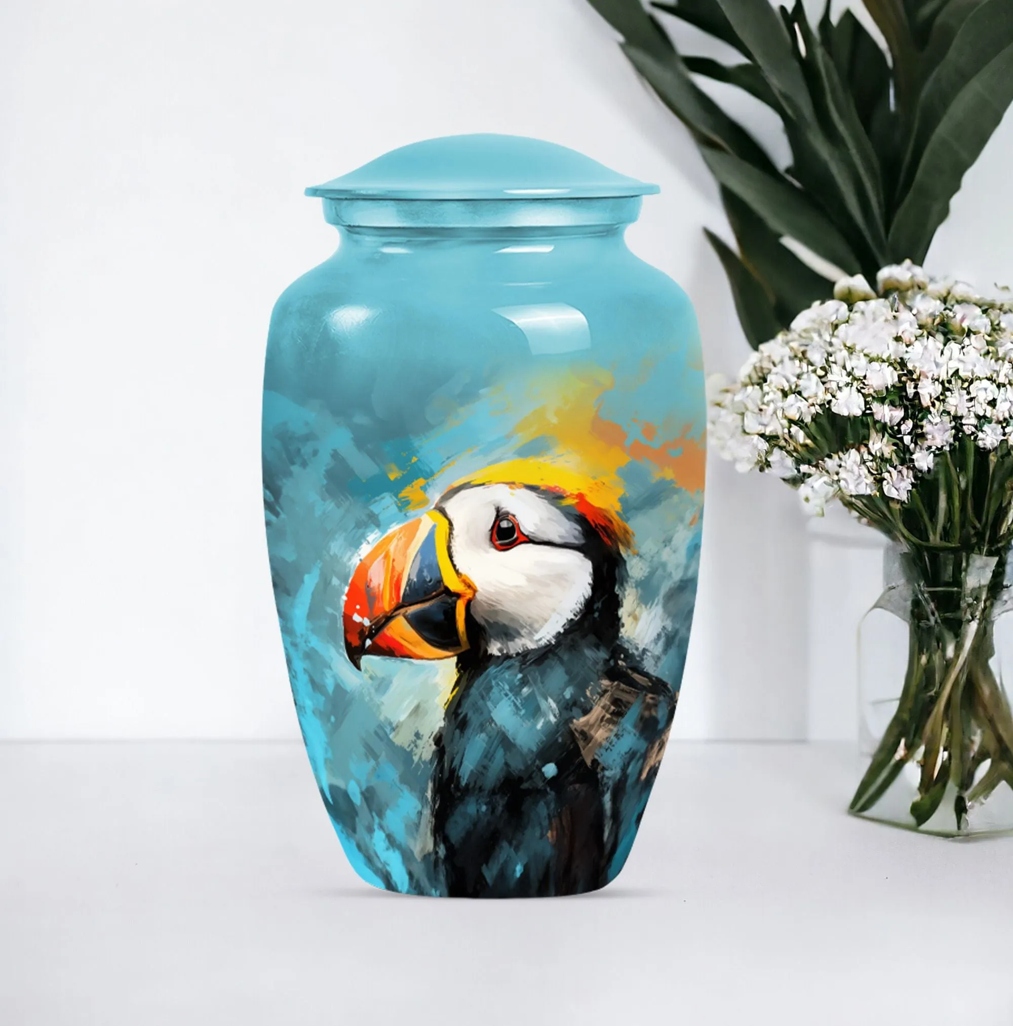 Eternal Puffin Bird Homage Urn - A Resilient Keepsake Urn