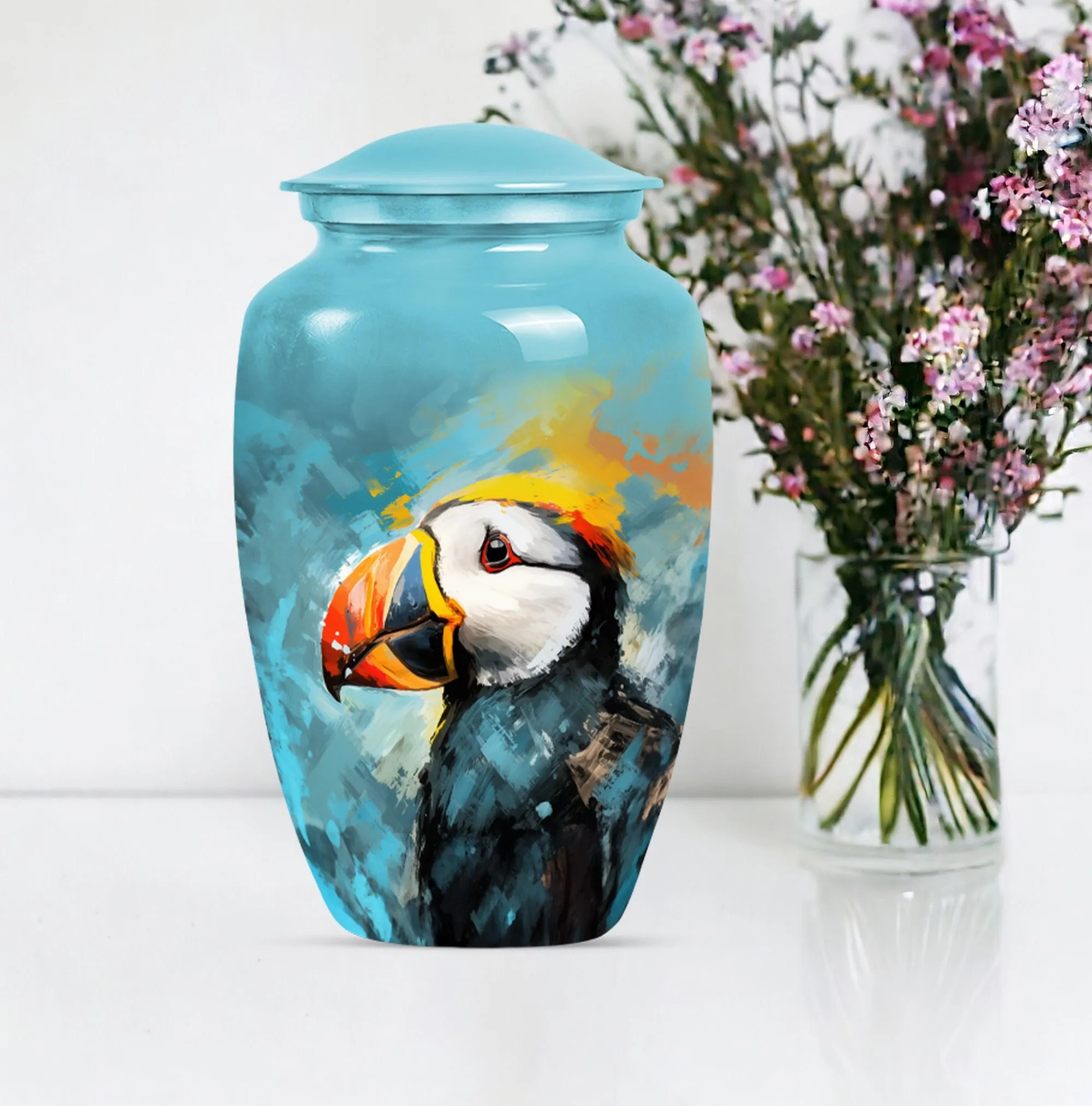 Eternal Puffin Bird Homage Urn - A Resilient Keepsake Urn