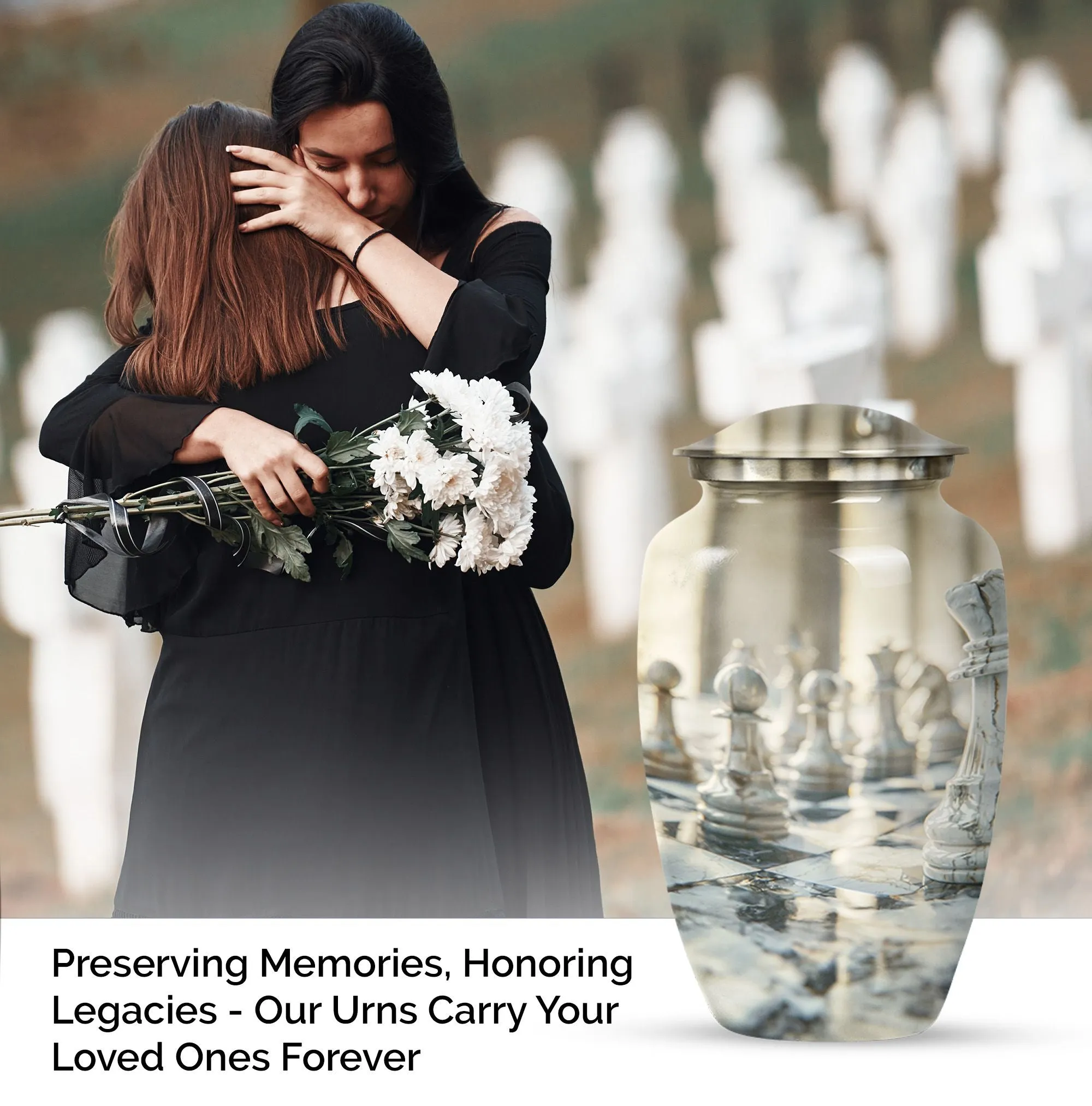 Eternal Rest Abstract Urn: Funeral Cremation Urn