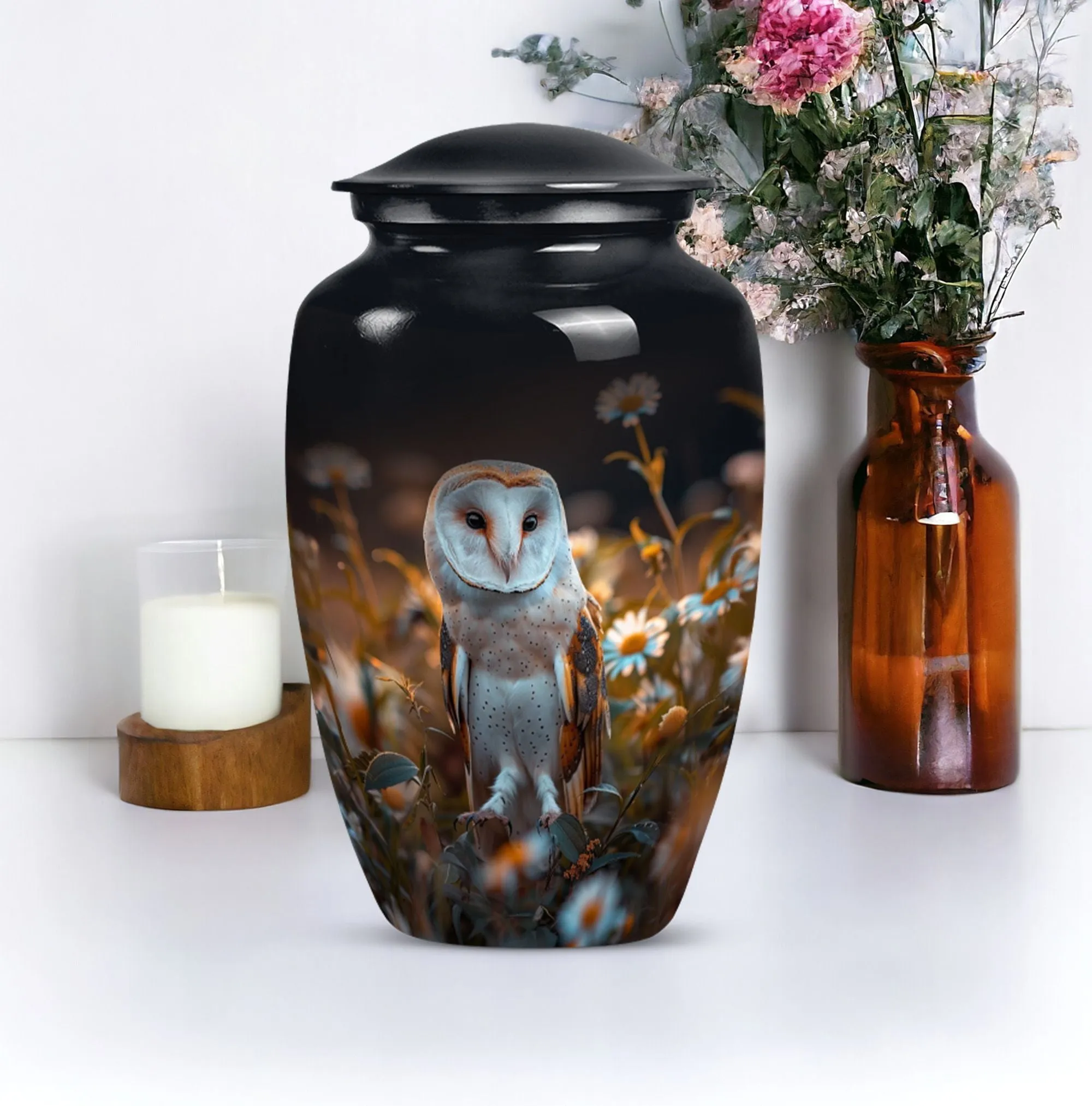 Eternal Rest - Classic Barn Owl Adult Cremation Urn for Women