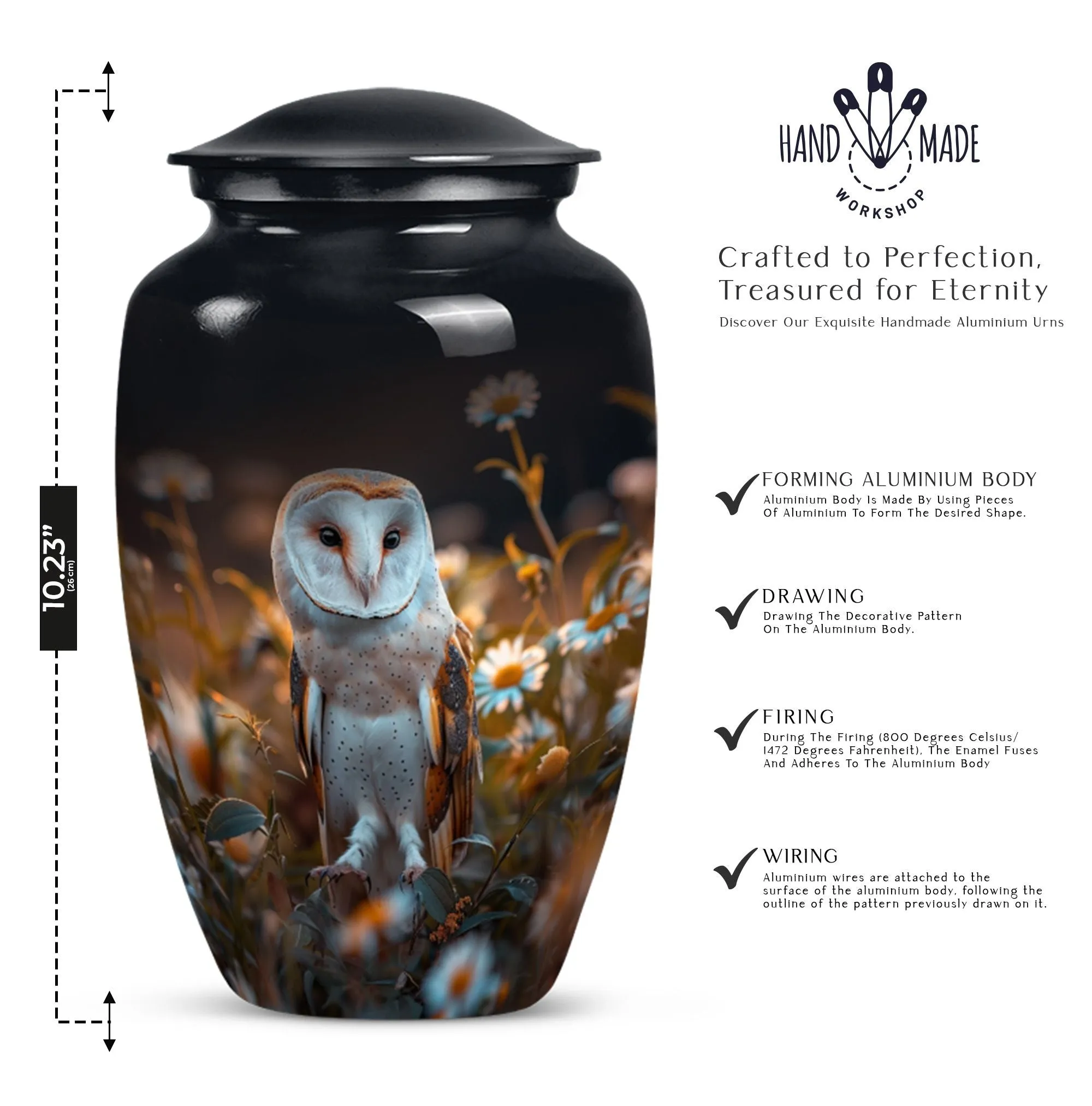Eternal Rest - Classic Barn Owl Adult Cremation Urn for Women