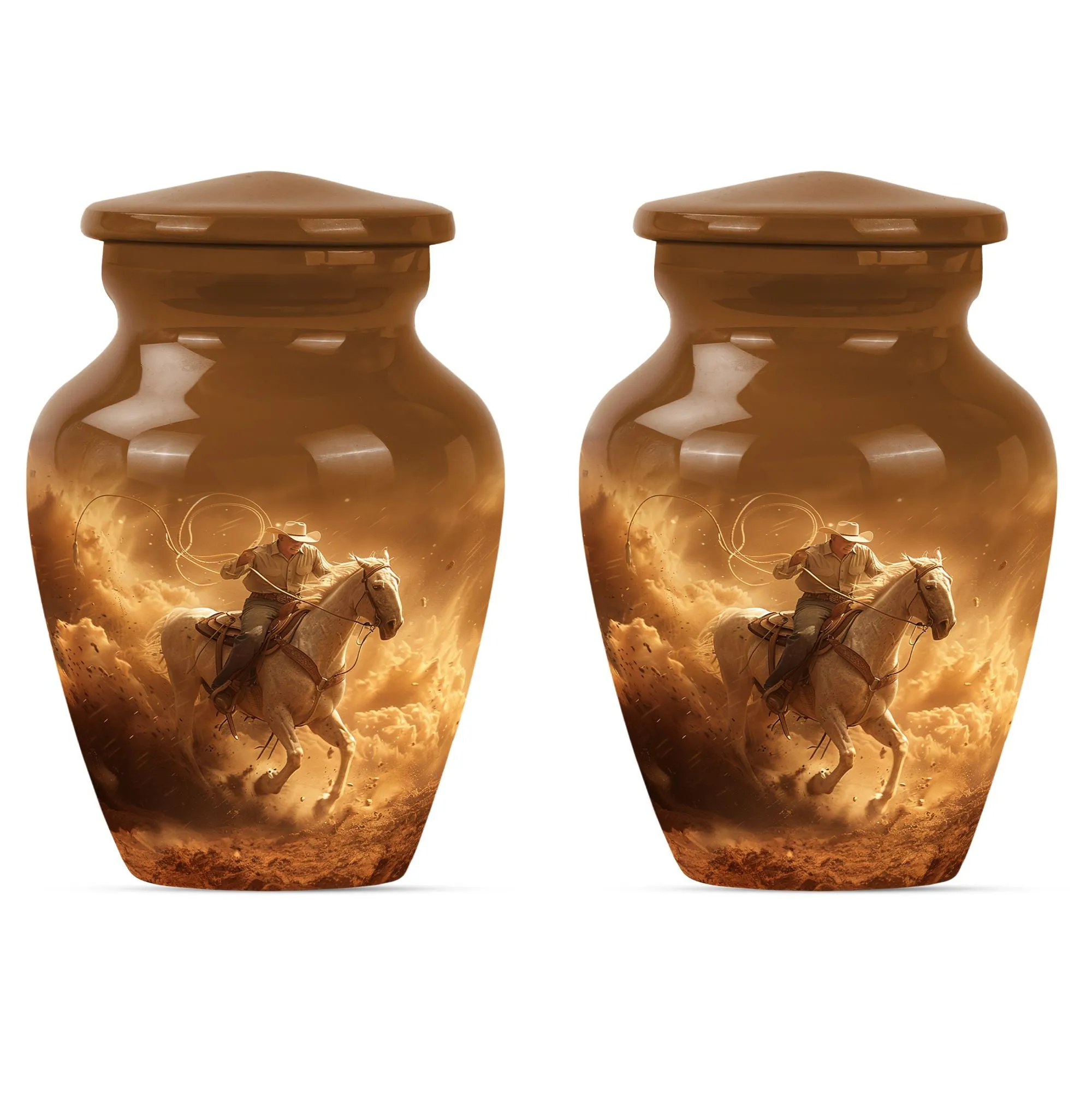 Eternal Rest Cowboy Homage: Premium Memorial Adult Urn