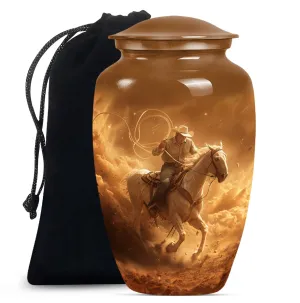 Eternal Rest Cowboy Homage: Premium Memorial Adult Urn