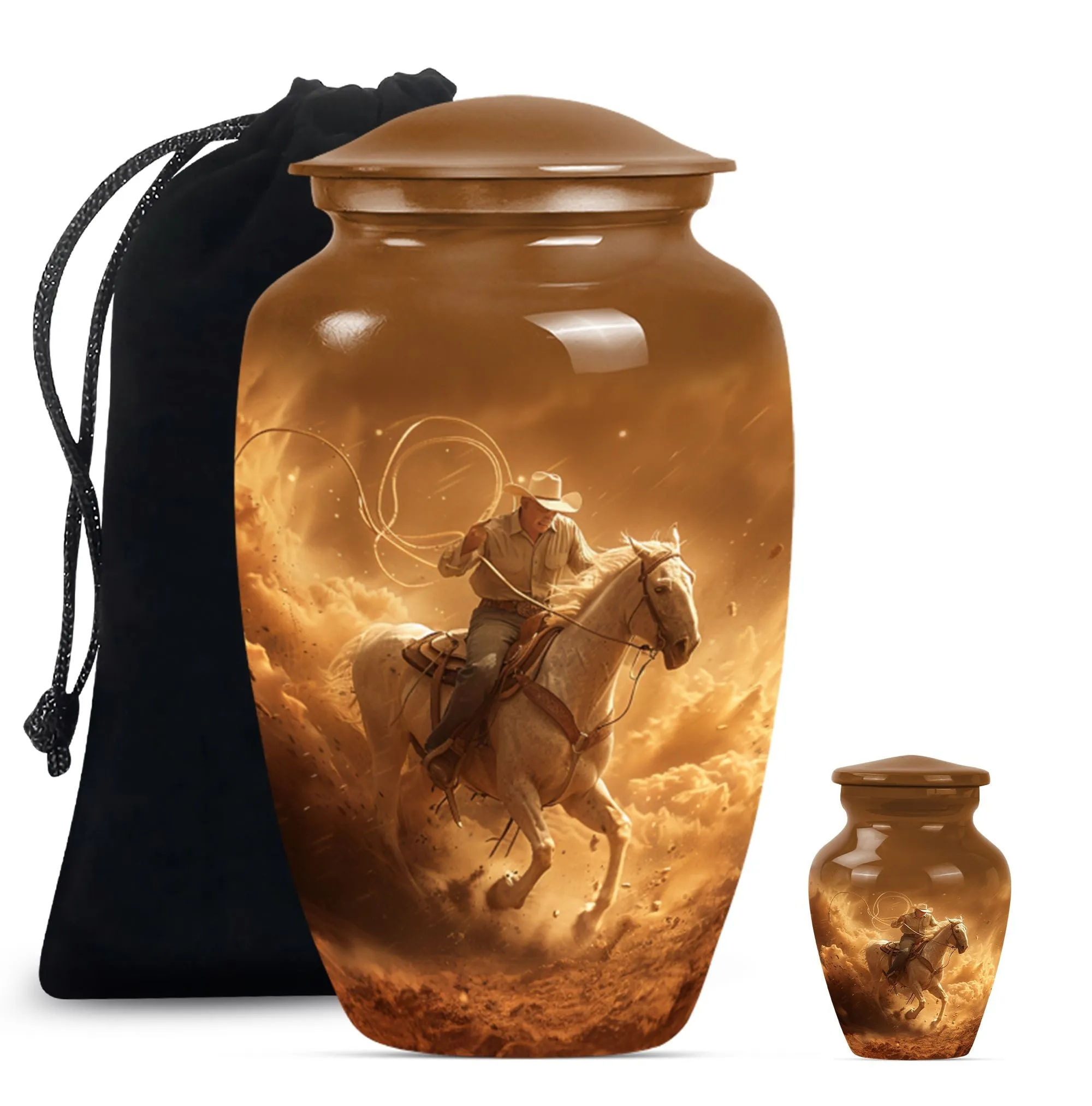 Eternal Rest Cowboy Homage: Premium Memorial Adult Urn