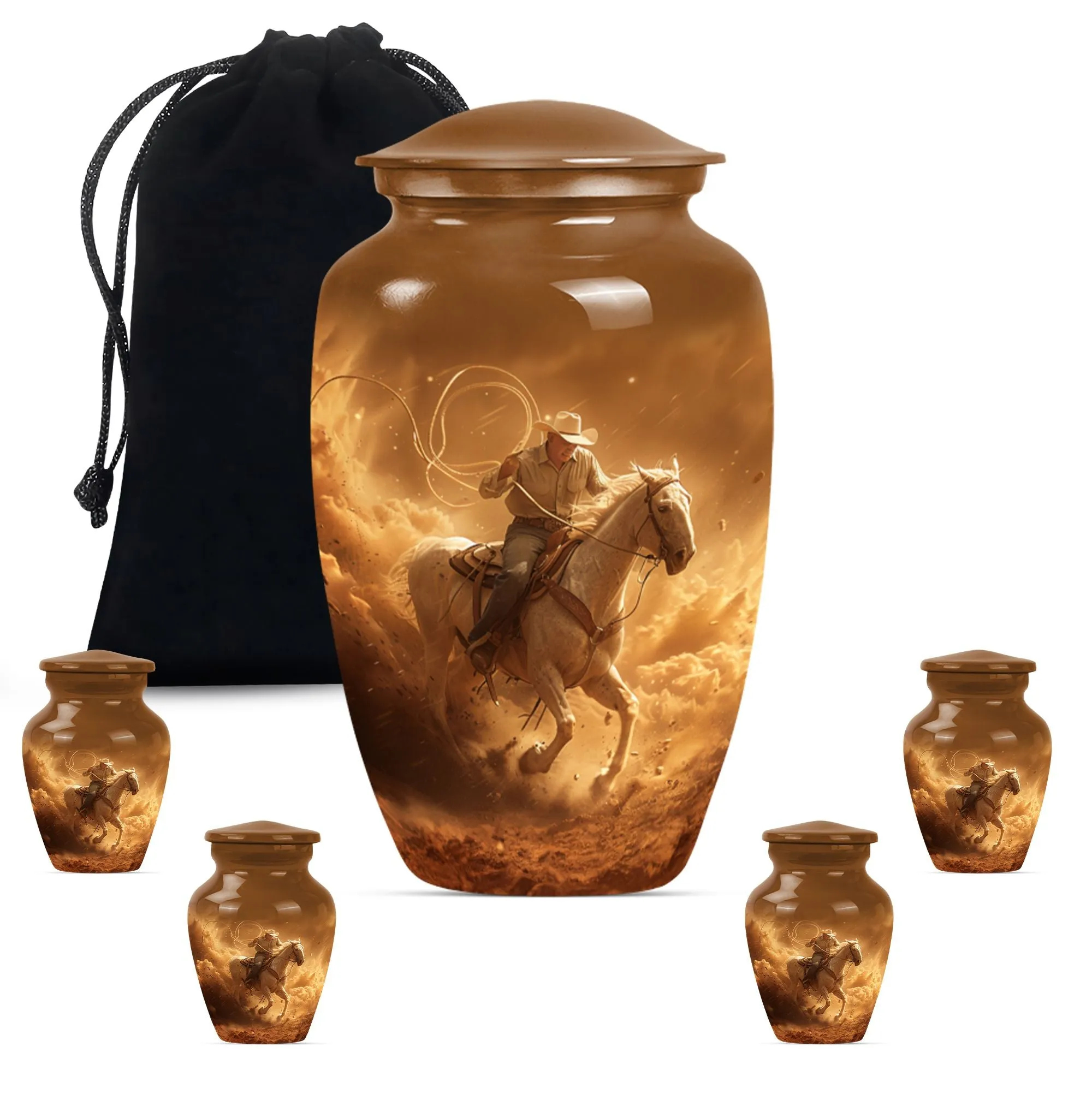 Eternal Rest Cowboy Homage: Premium Memorial Adult Urn
