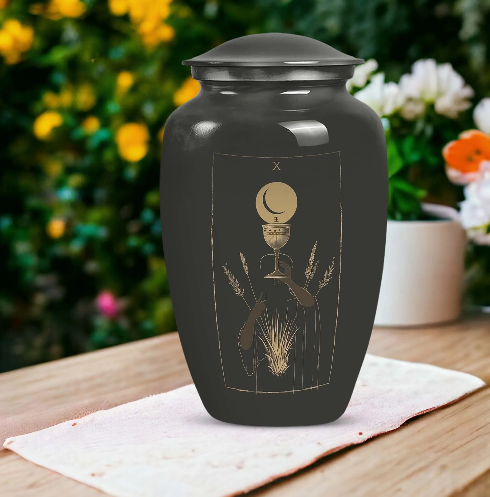 Eternal Sanctuary Tarot Urn: Cremation Accessory for Adults