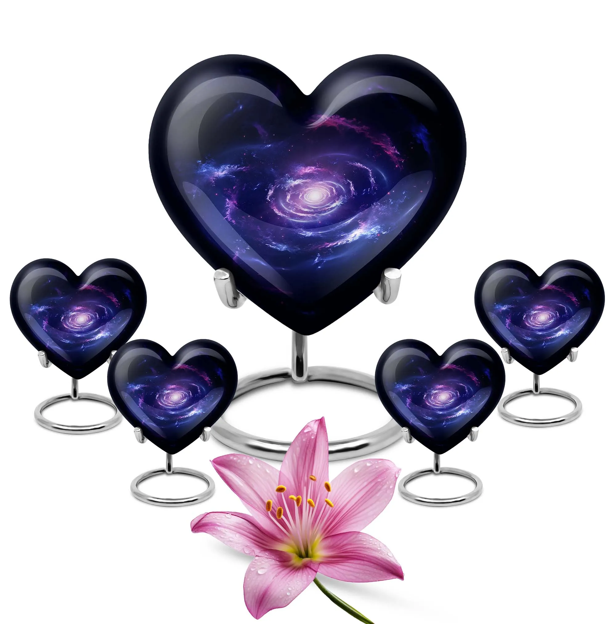 Eternal Serenity: Galaxy Urn Purple Meadow Design