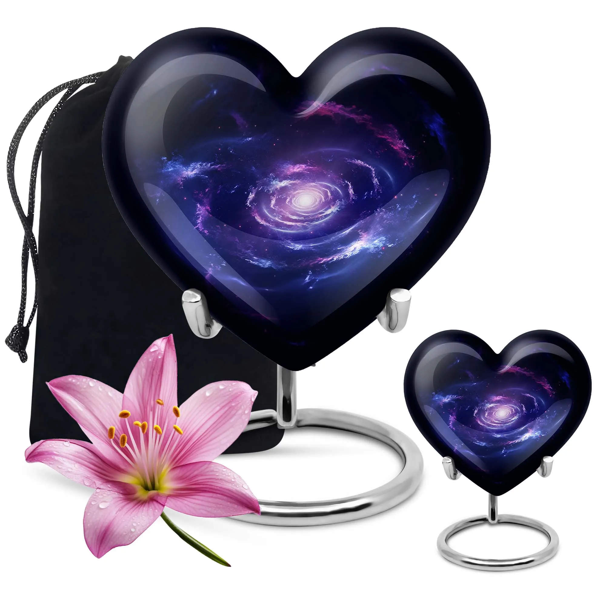 Eternal Serenity: Galaxy Urn Purple Meadow Design