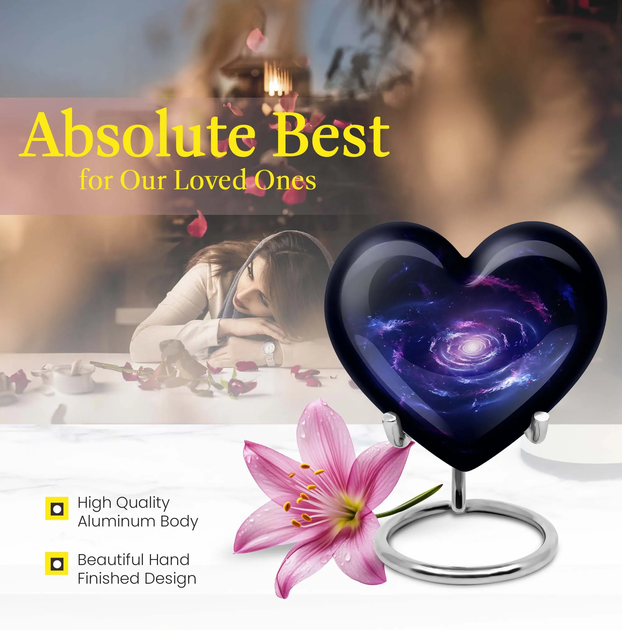 Eternal Serenity: Galaxy Urn Purple Meadow Design