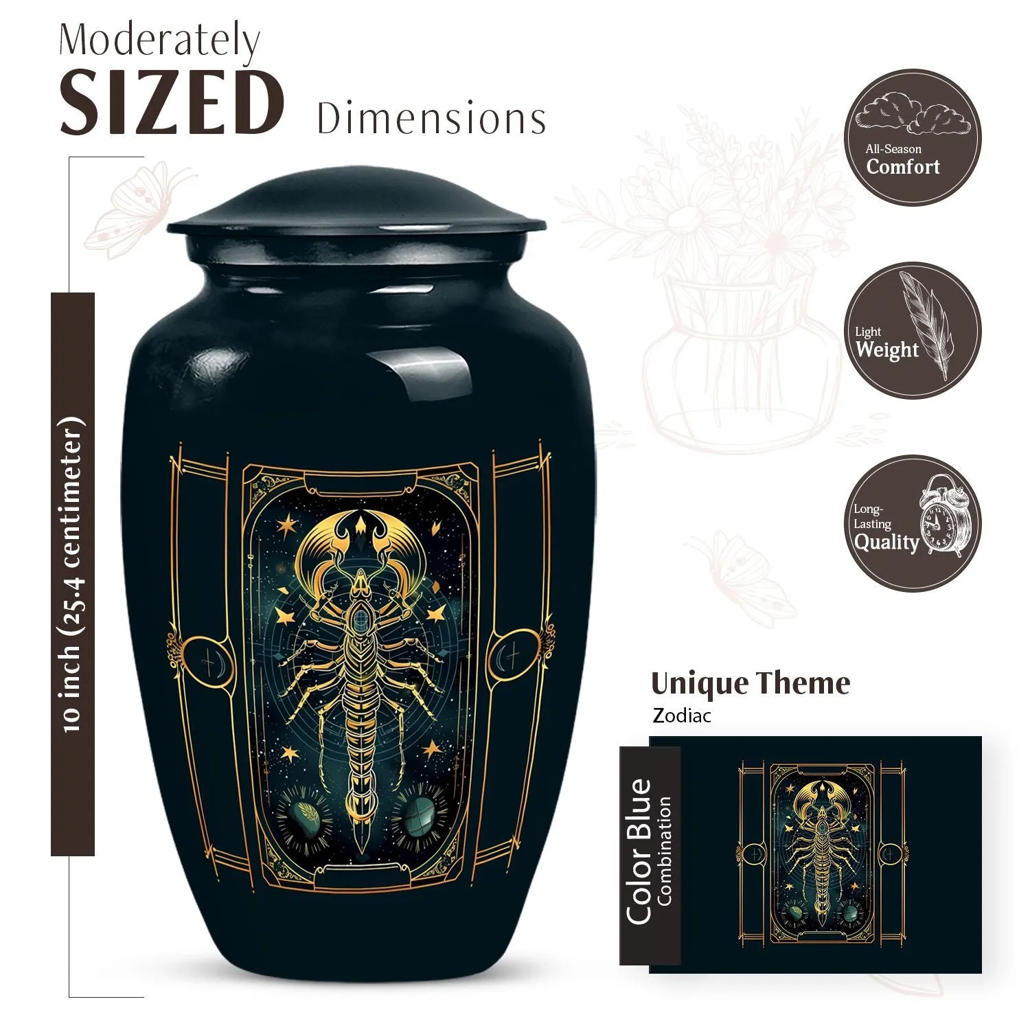 Eternal Starlight: Zodiac-Inspired Memorial Urn For Ashes