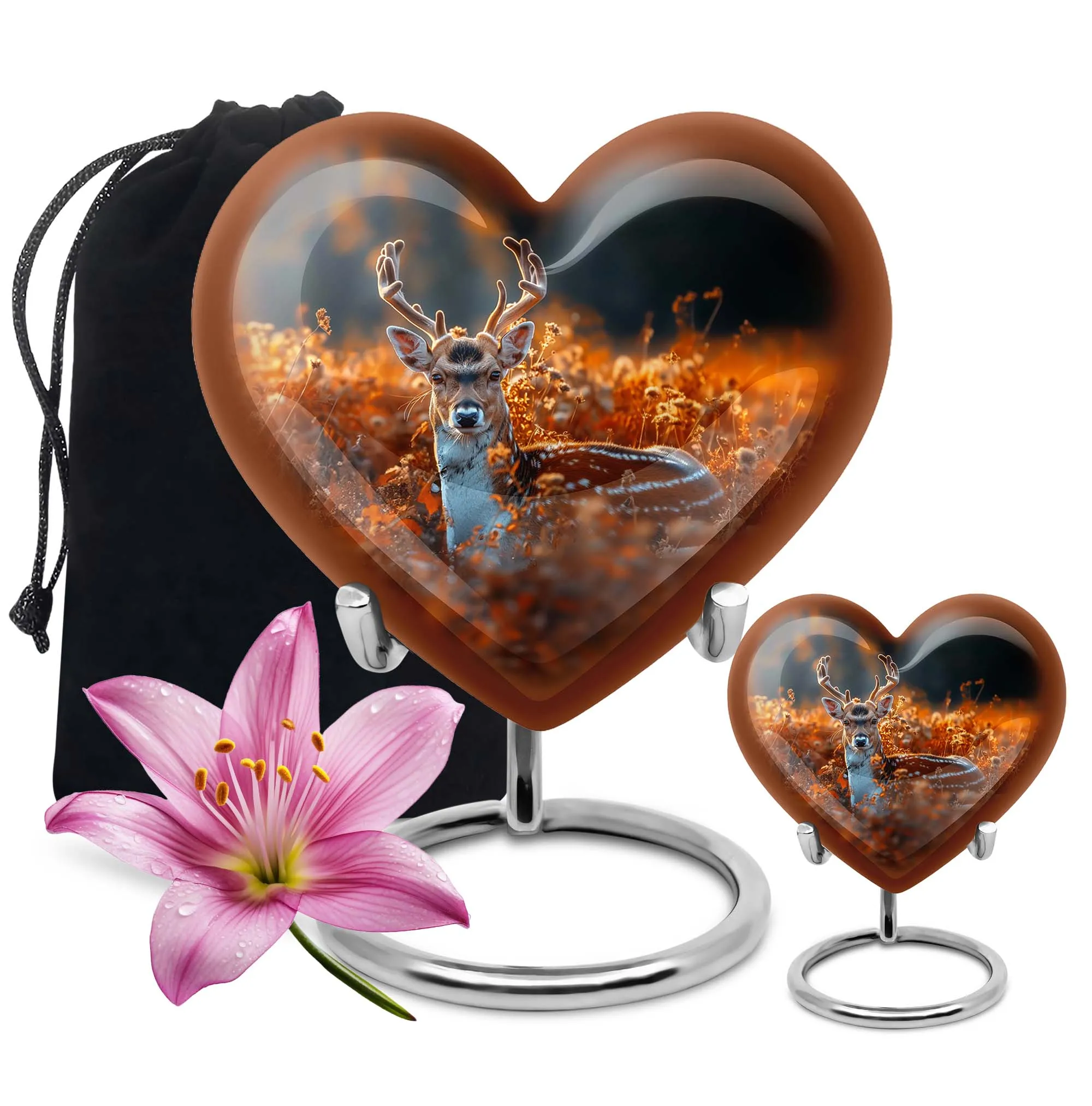 Eternal Tranquility: Deer Memorial Urn for Securing Female Ashes