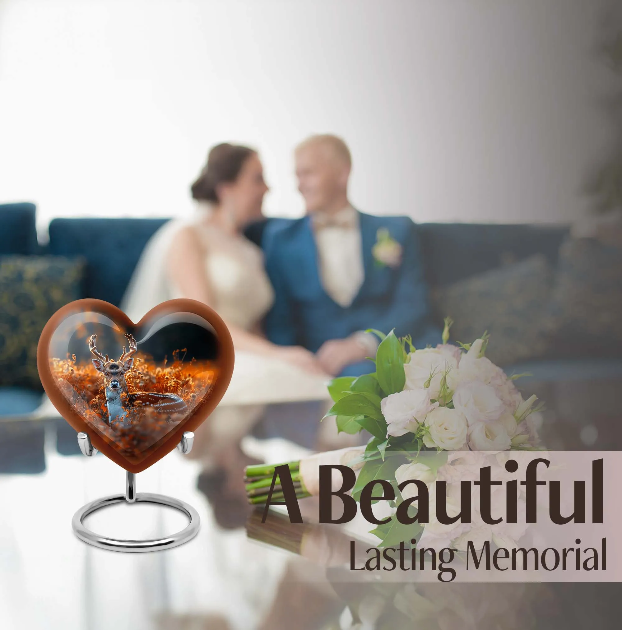 Eternal Tranquility: Deer Memorial Urn for Securing Female Ashes
