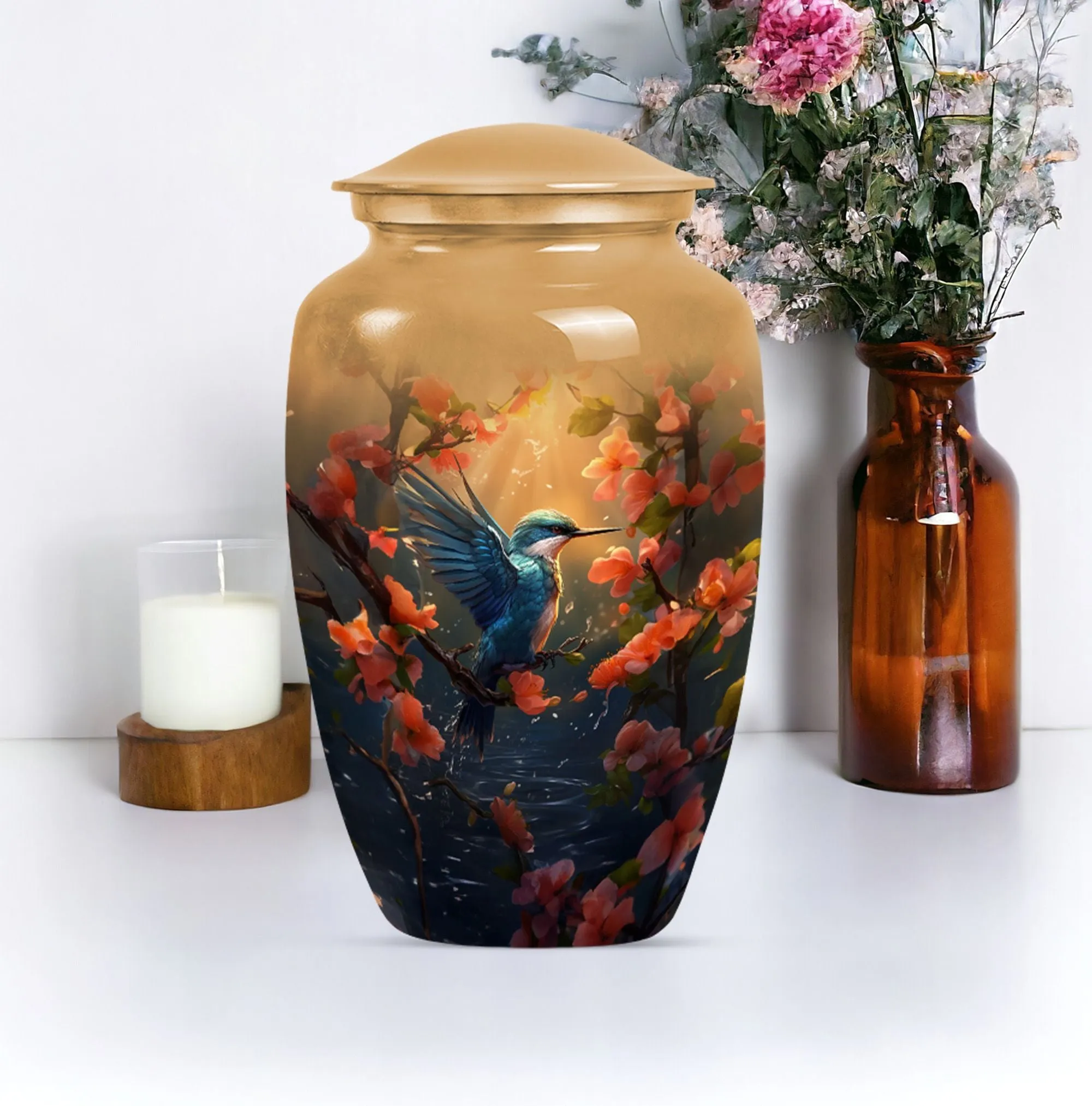 Eternity Flight: Humming Bird Memorial Urn For Adult Human Ashes