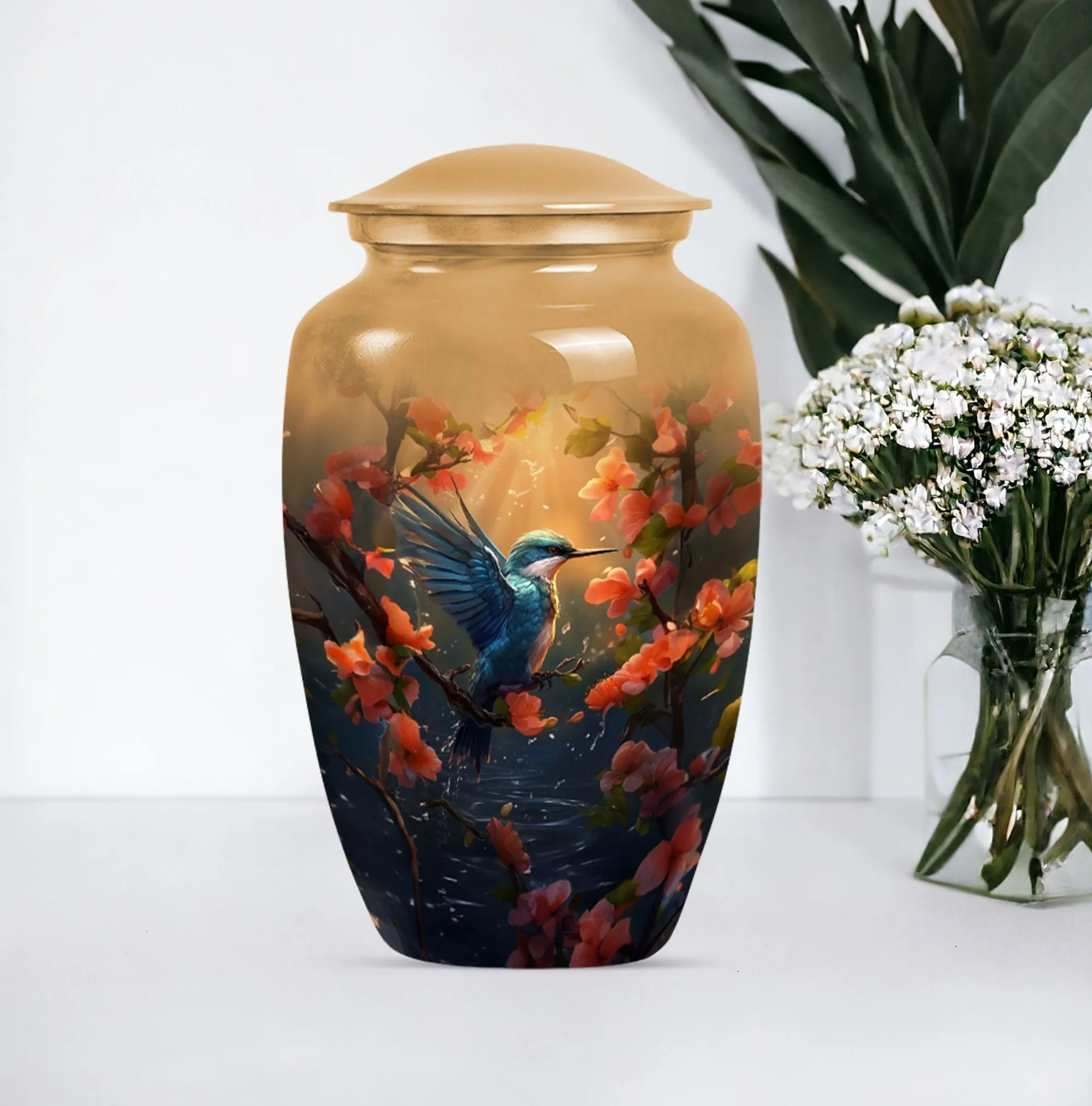 Eternity Flight: Humming Bird Memorial Urn For Adult Human Ashes