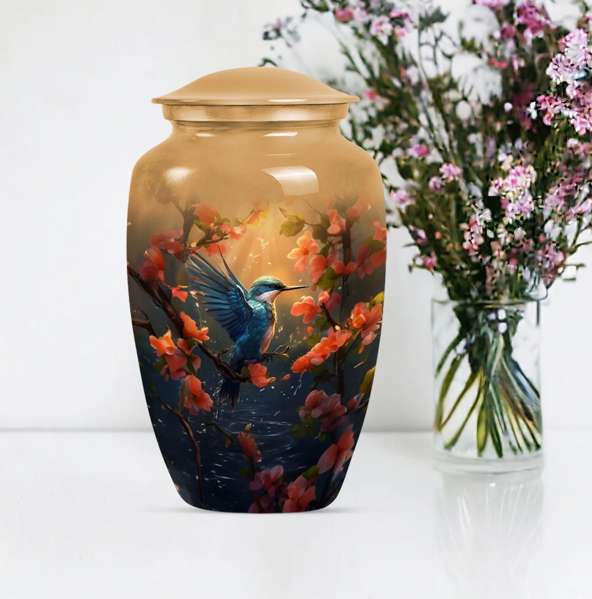 Eternity Flight: Humming Bird Memorial Urn For Adult Human Ashes
