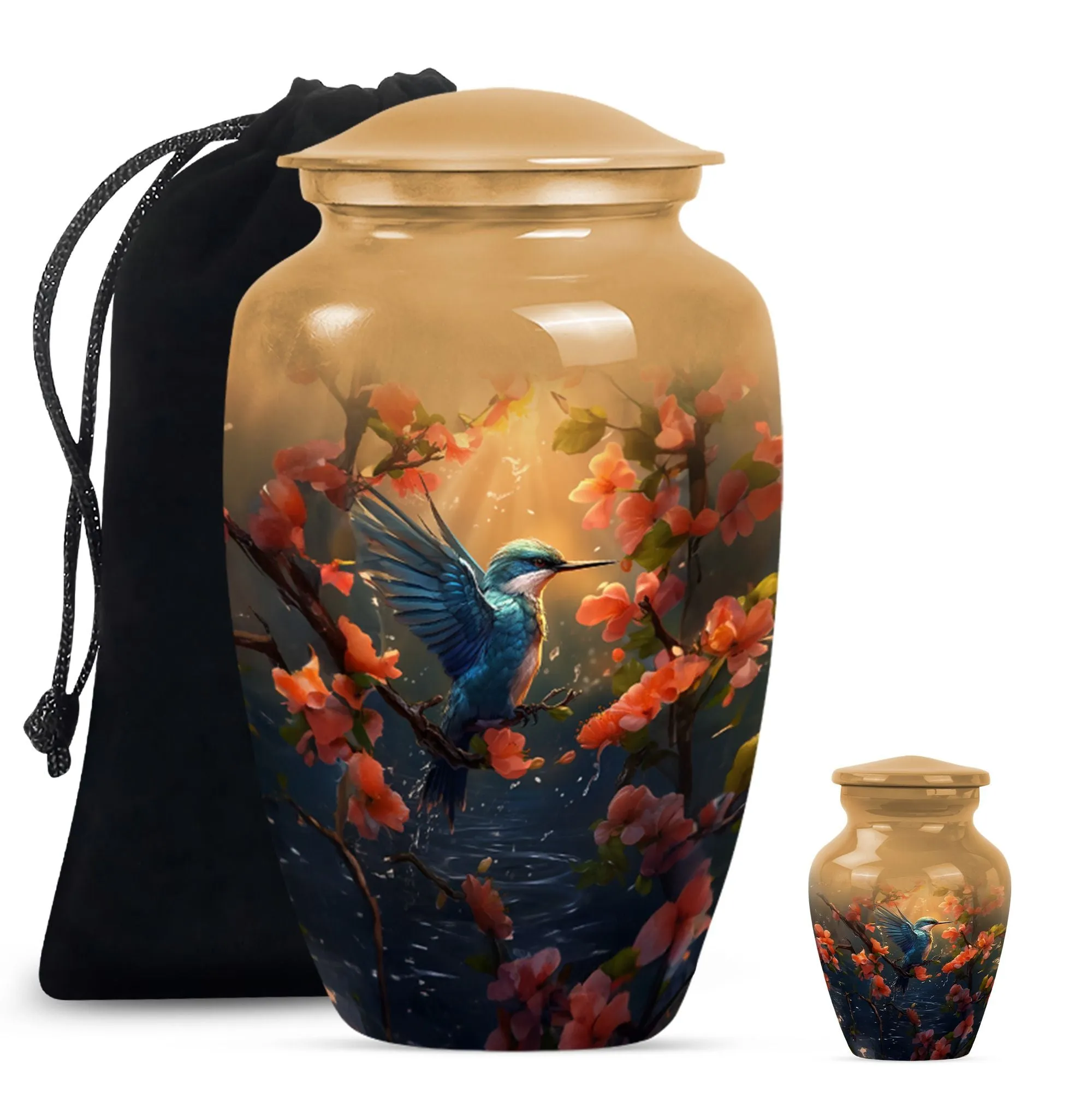 Eternity Flight: Humming Bird Memorial Urn For Adult Human Ashes
